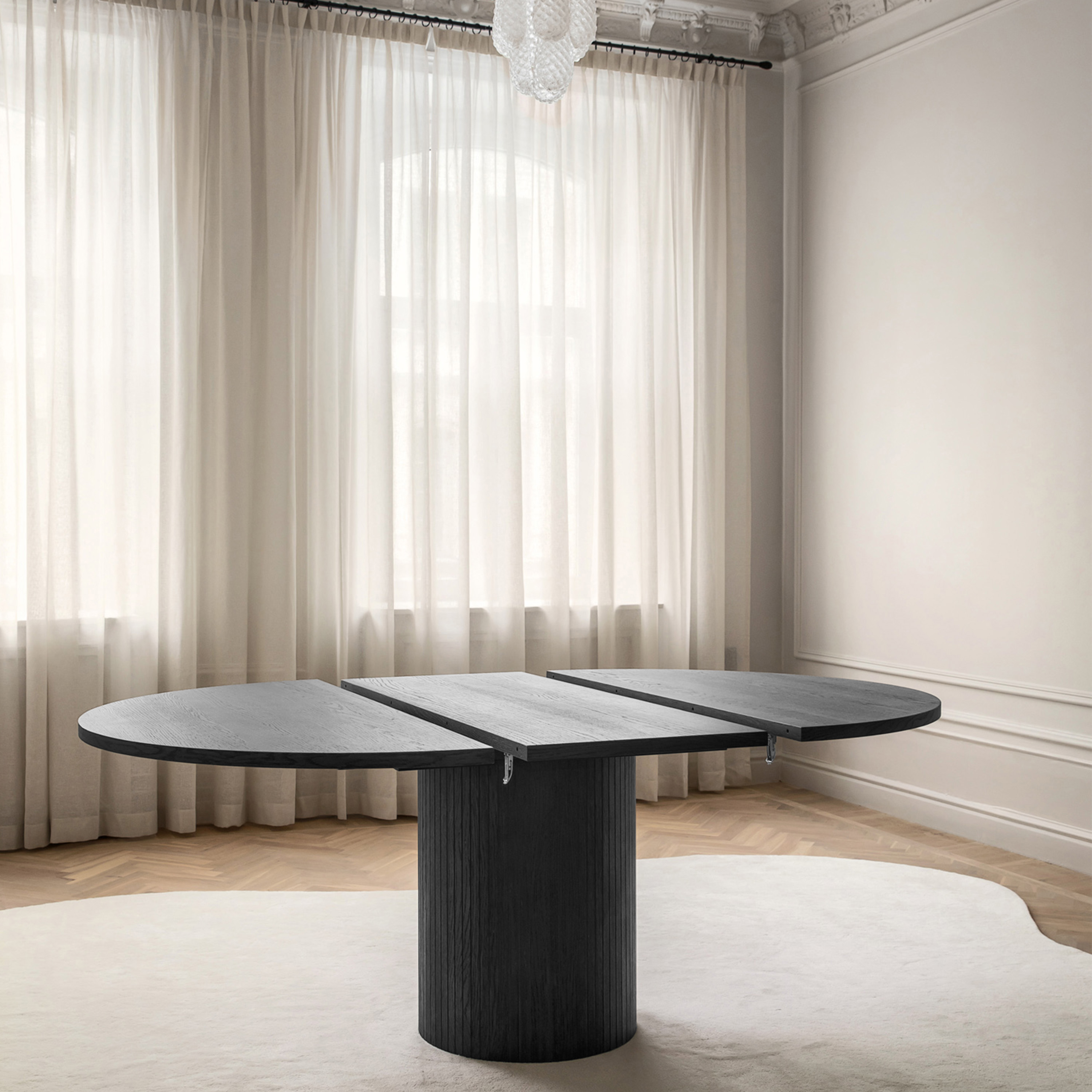 Sleepo Collection Bauer Matbord Svartbetsad Ø130+50