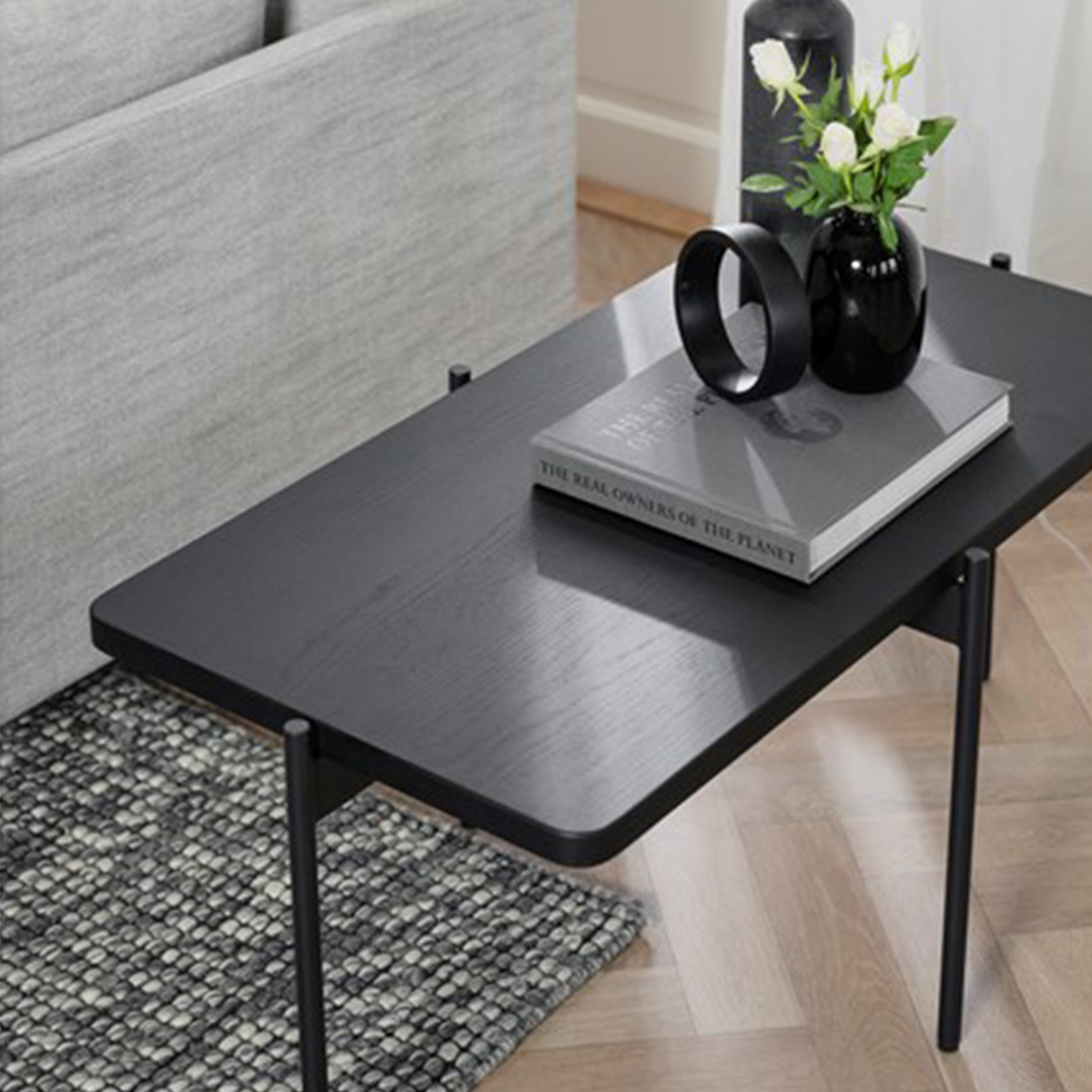 Rowico Home Shelton Couchtisch Schwarz 95x50cm