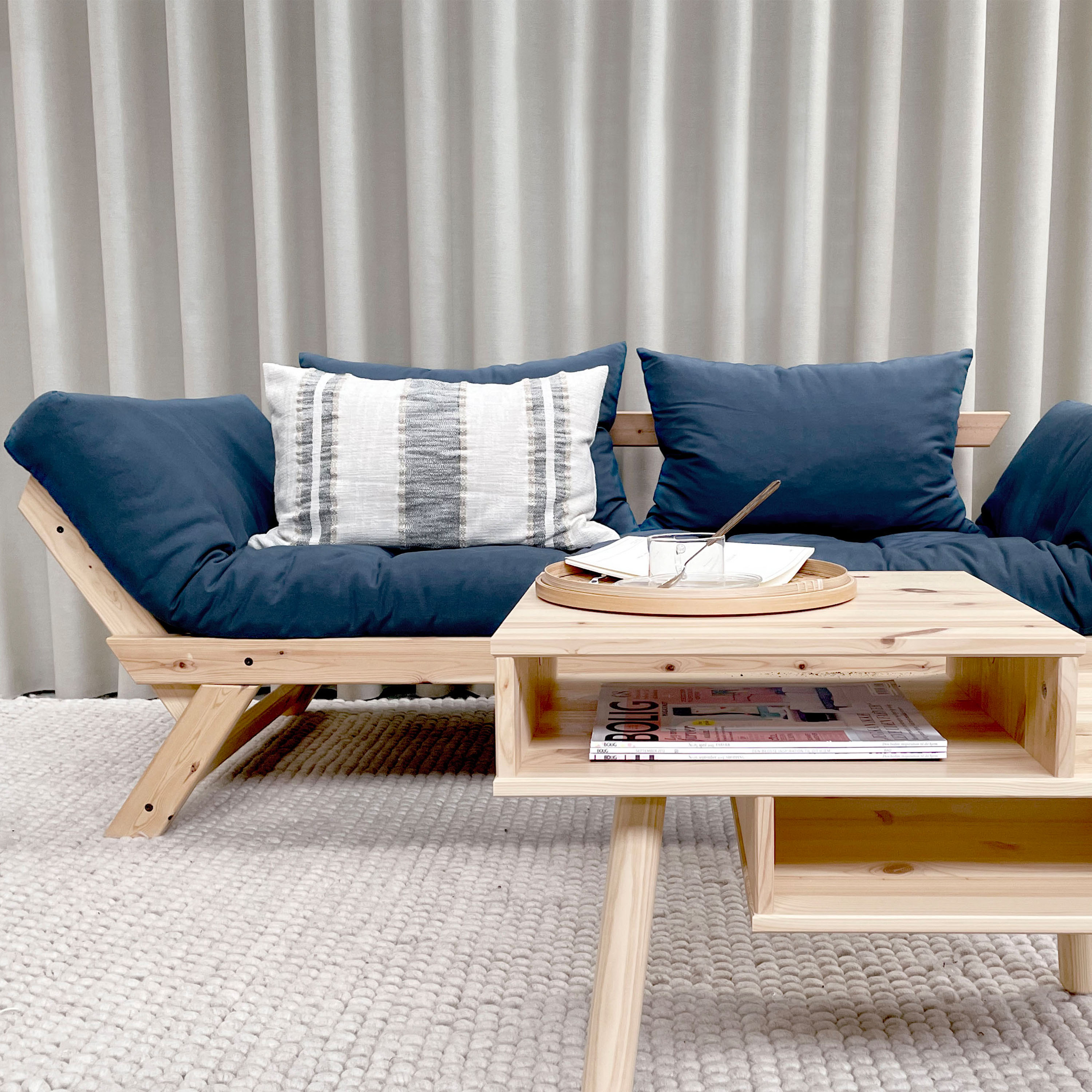 Karup Design Bebop Dagbädd Natur/Petrol Blue 174cm