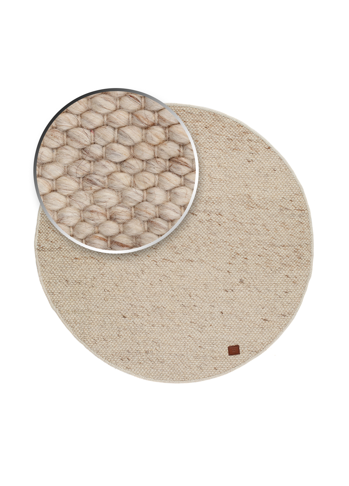 KM Carpets Hanoi Ullmatta Naturmelange Ø200