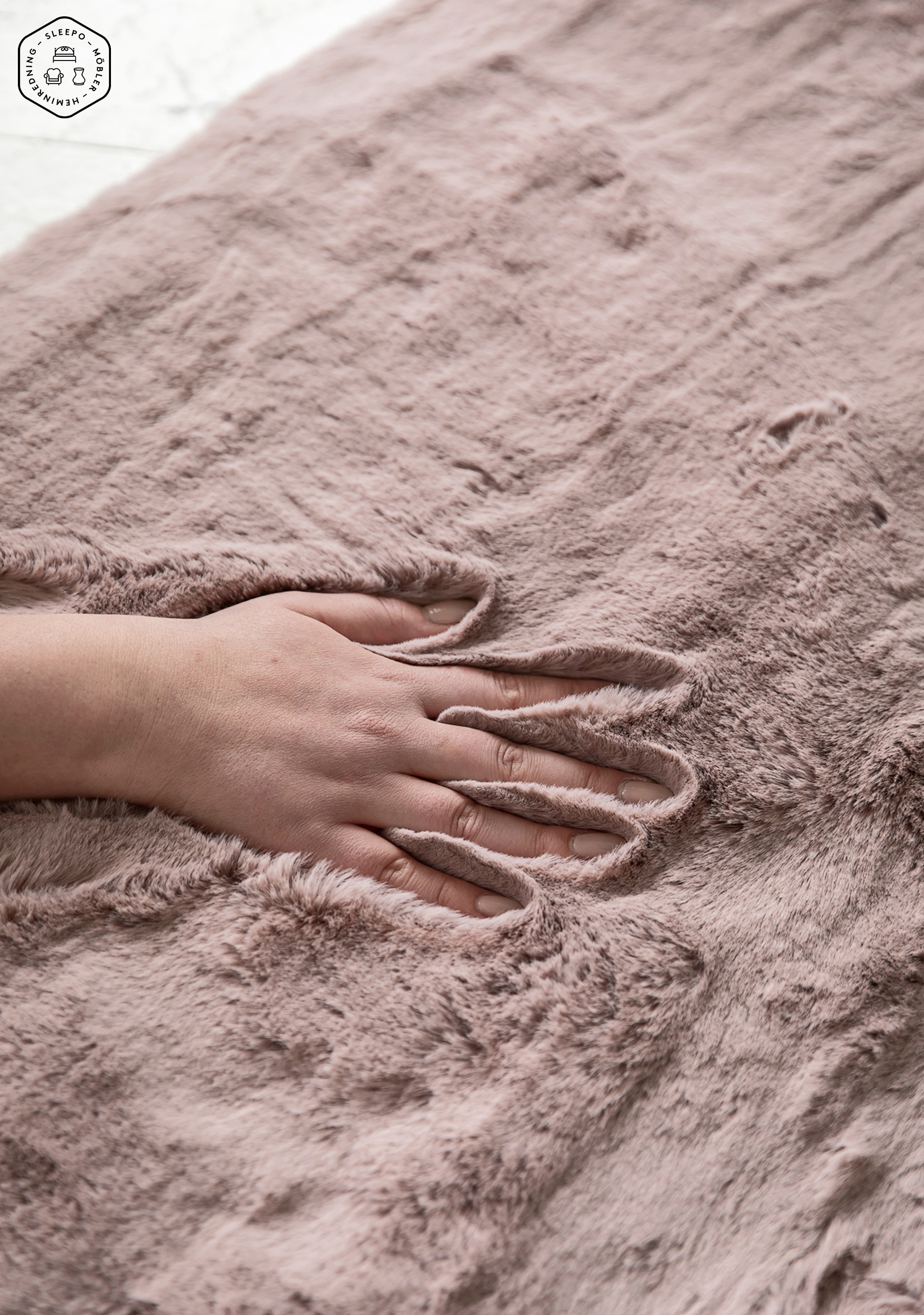 Nordic Home Heaven Pelsteppe Pudderrosa 80x150