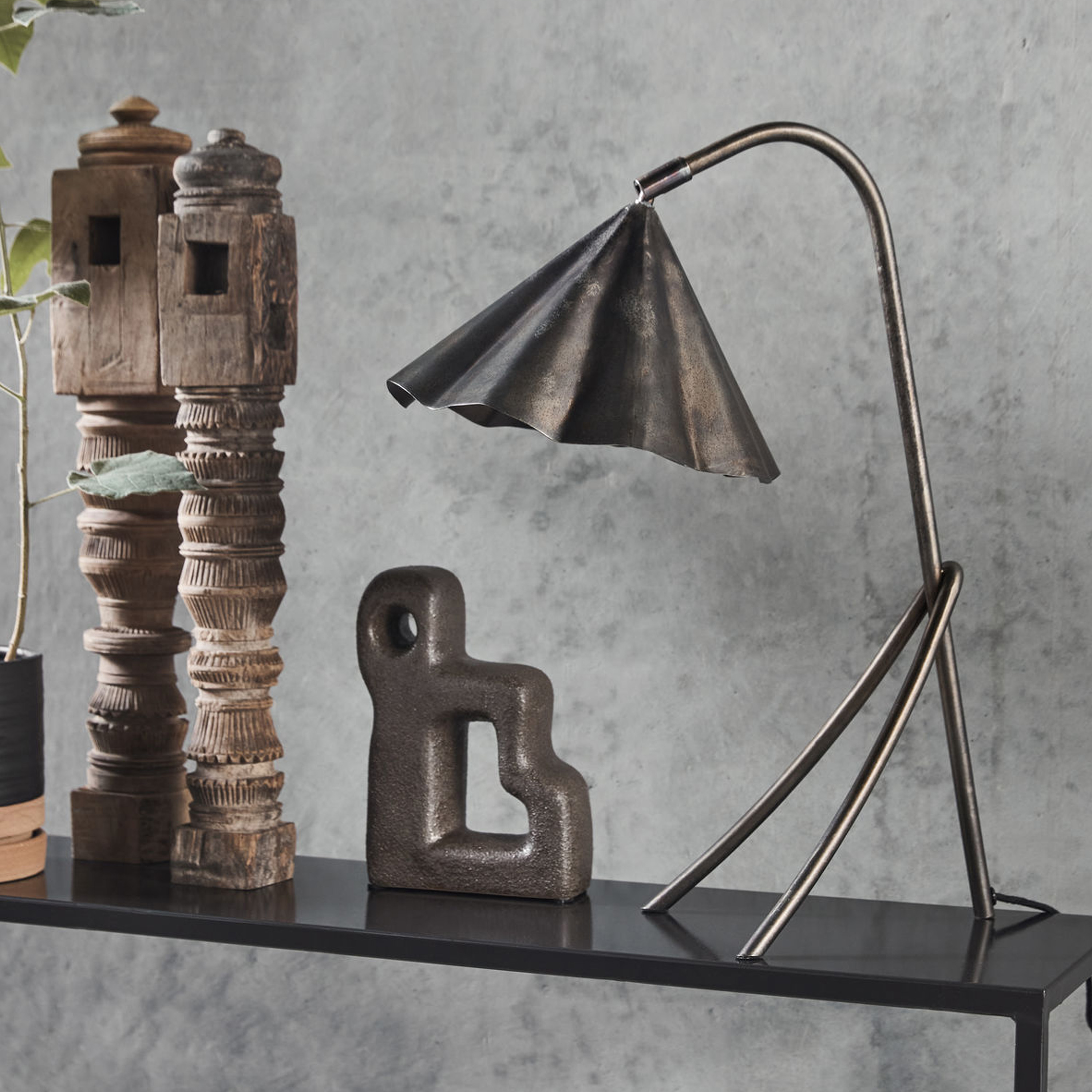 House Doctor Flola Pöytävalaisin Antiikki Ruskea Ø25