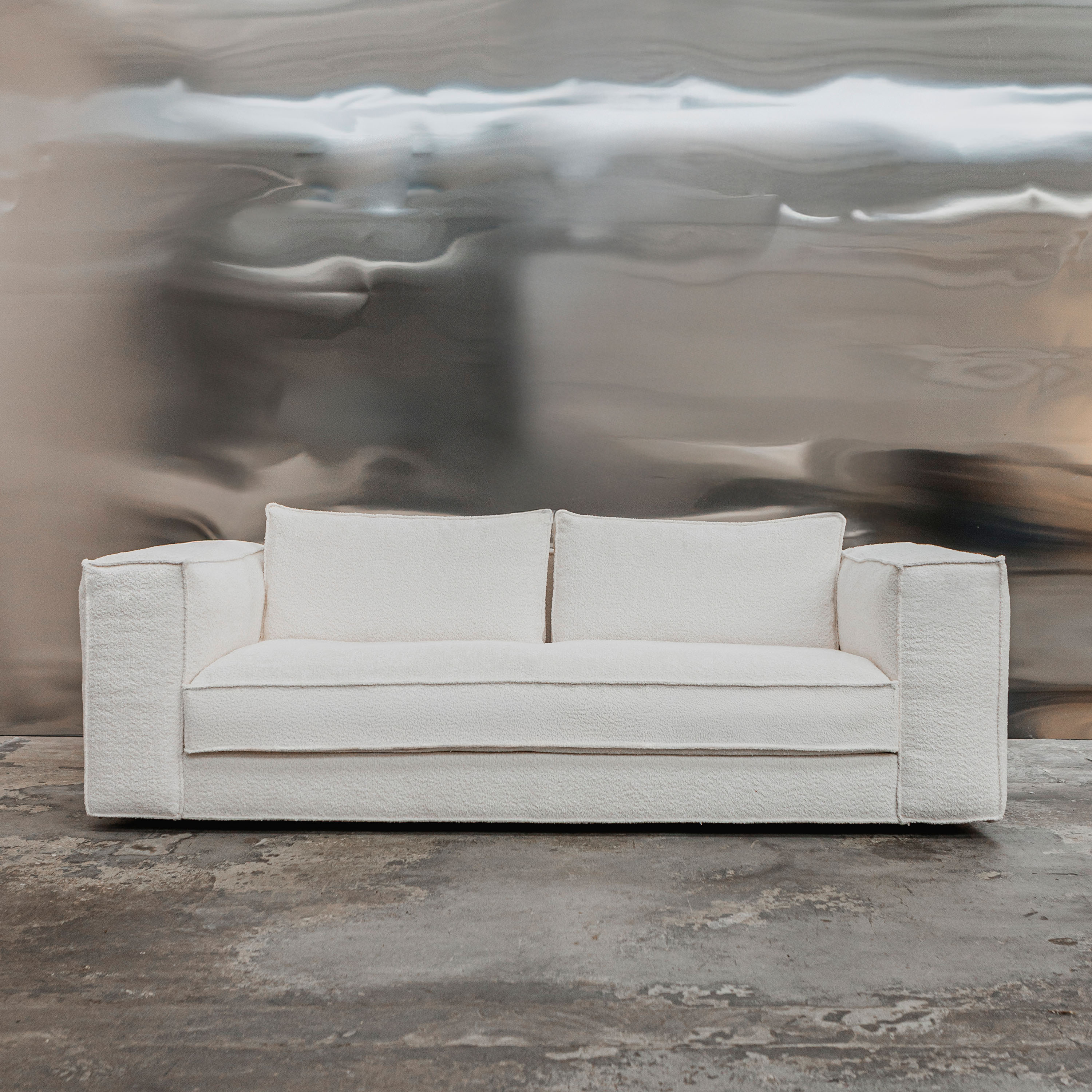 Tinted Klinge-sohva Bouclé Soft Offwhite 243cm