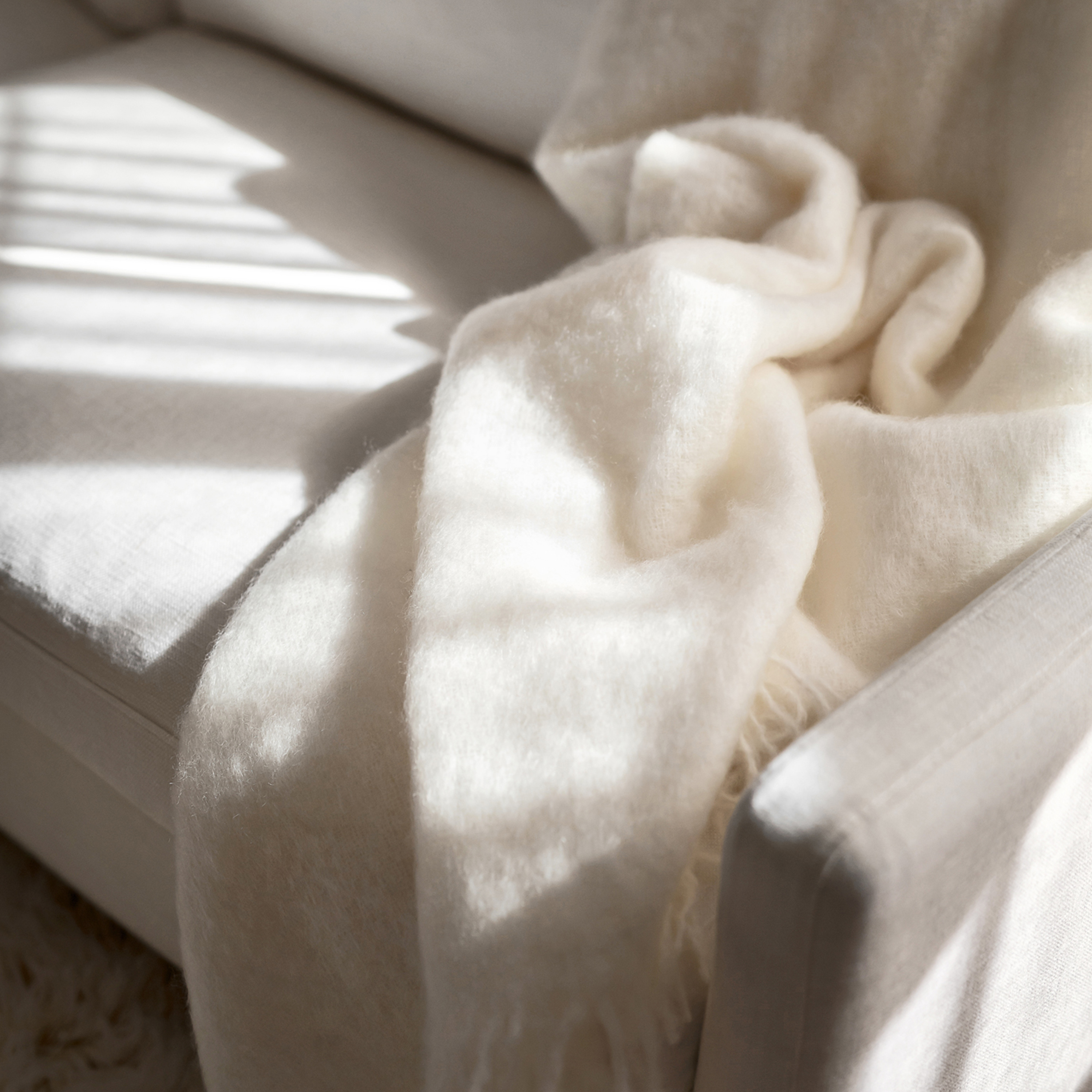 Stackelbergs Mohair Pläd Bright White