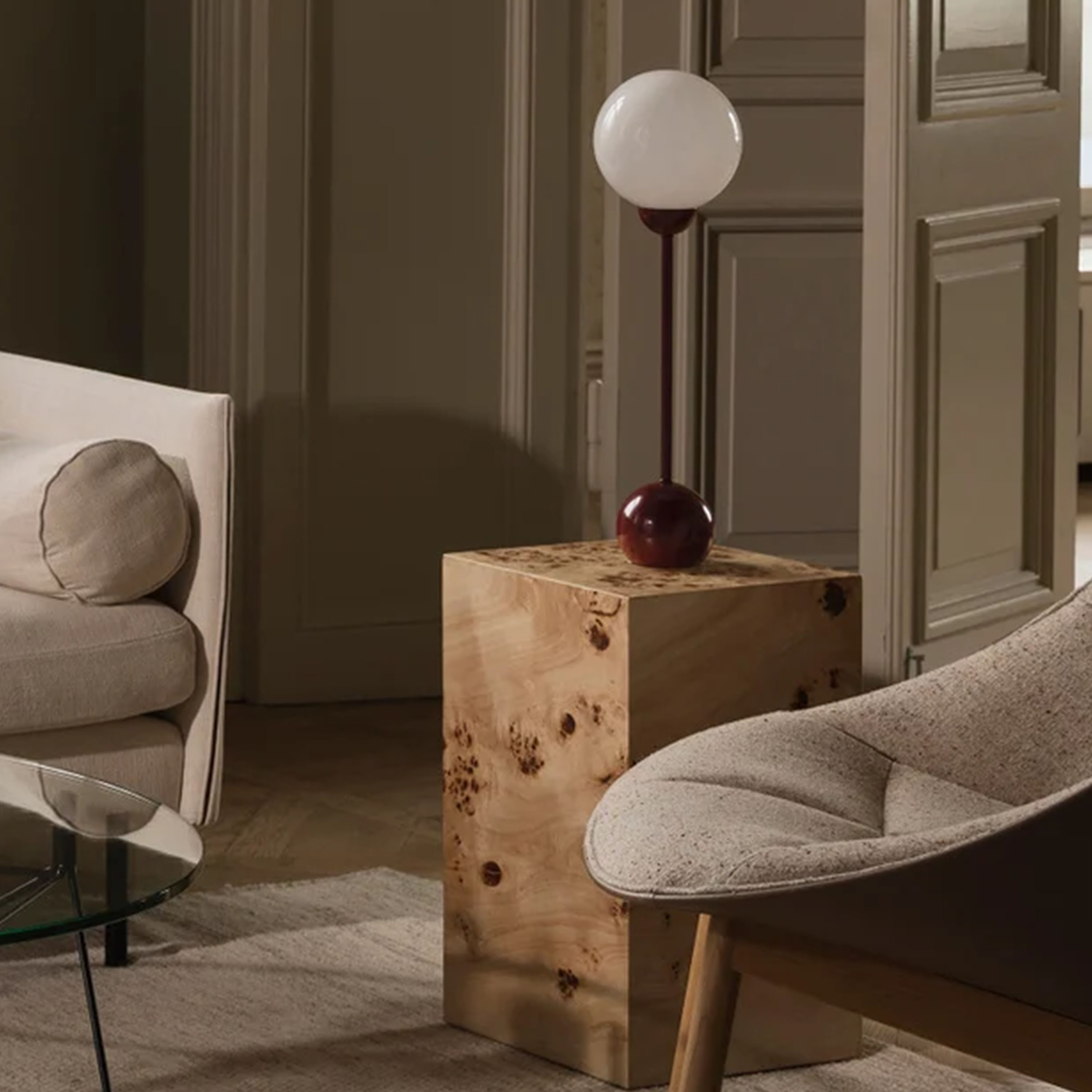 Globen Lighting Ripley Bordlampe Burgundy 52 cm