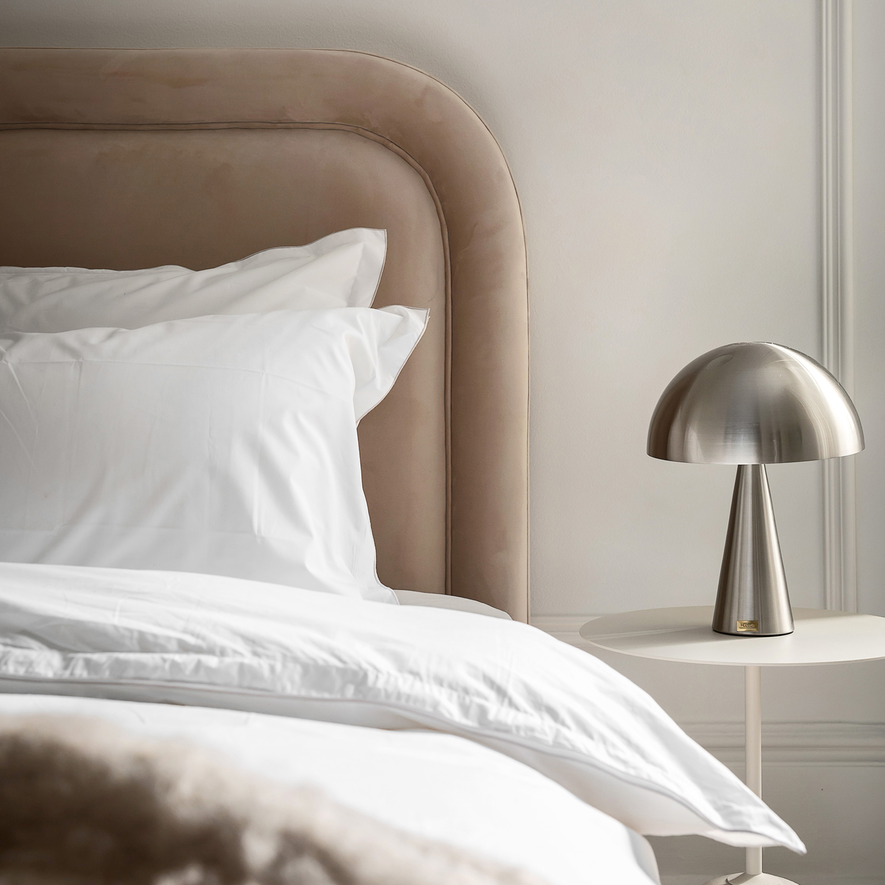 Hübsch Mush Bordlampe Nikkel 33cm