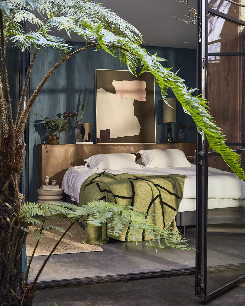 HKliving Abstract Tavla Mustard/Nude 100x120