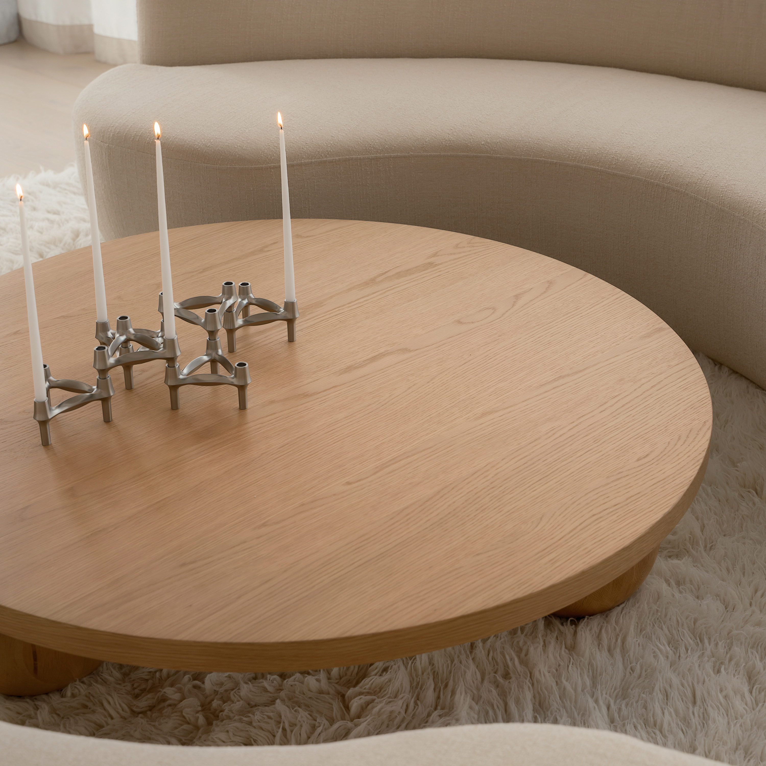 Sleepo Collection Indie Coffee Table Oiled Oak Ø120