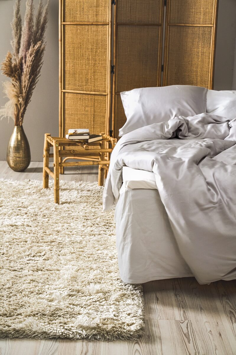 Bamburino Pussilakanasetti Bambu Vaaleanharmaa 150x210/50x60