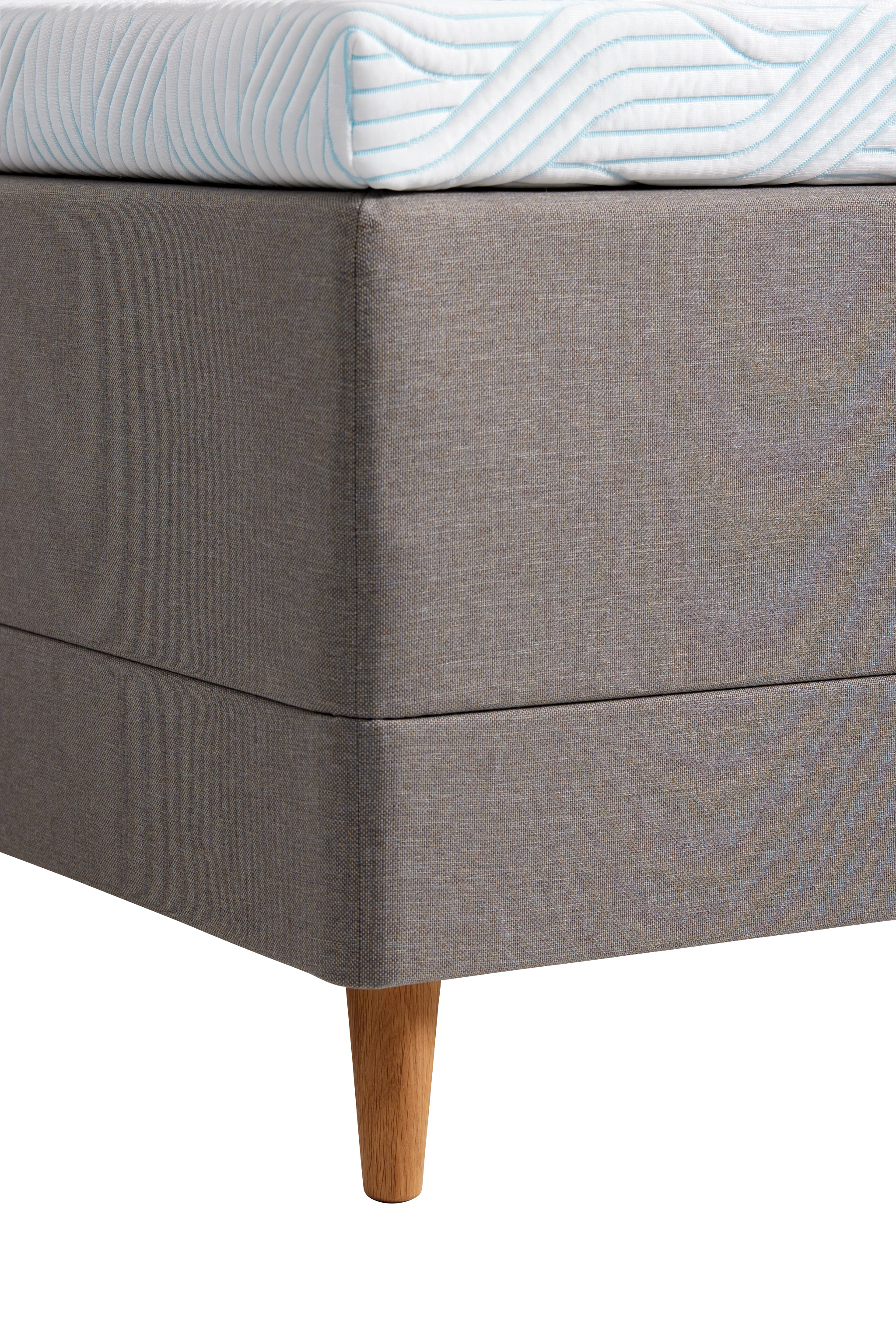 Tempur Promise Ramsäng Warm Grey 160x200 ProLuxe SmartCool 10cm Mjuk Rundat Ekben 19cm