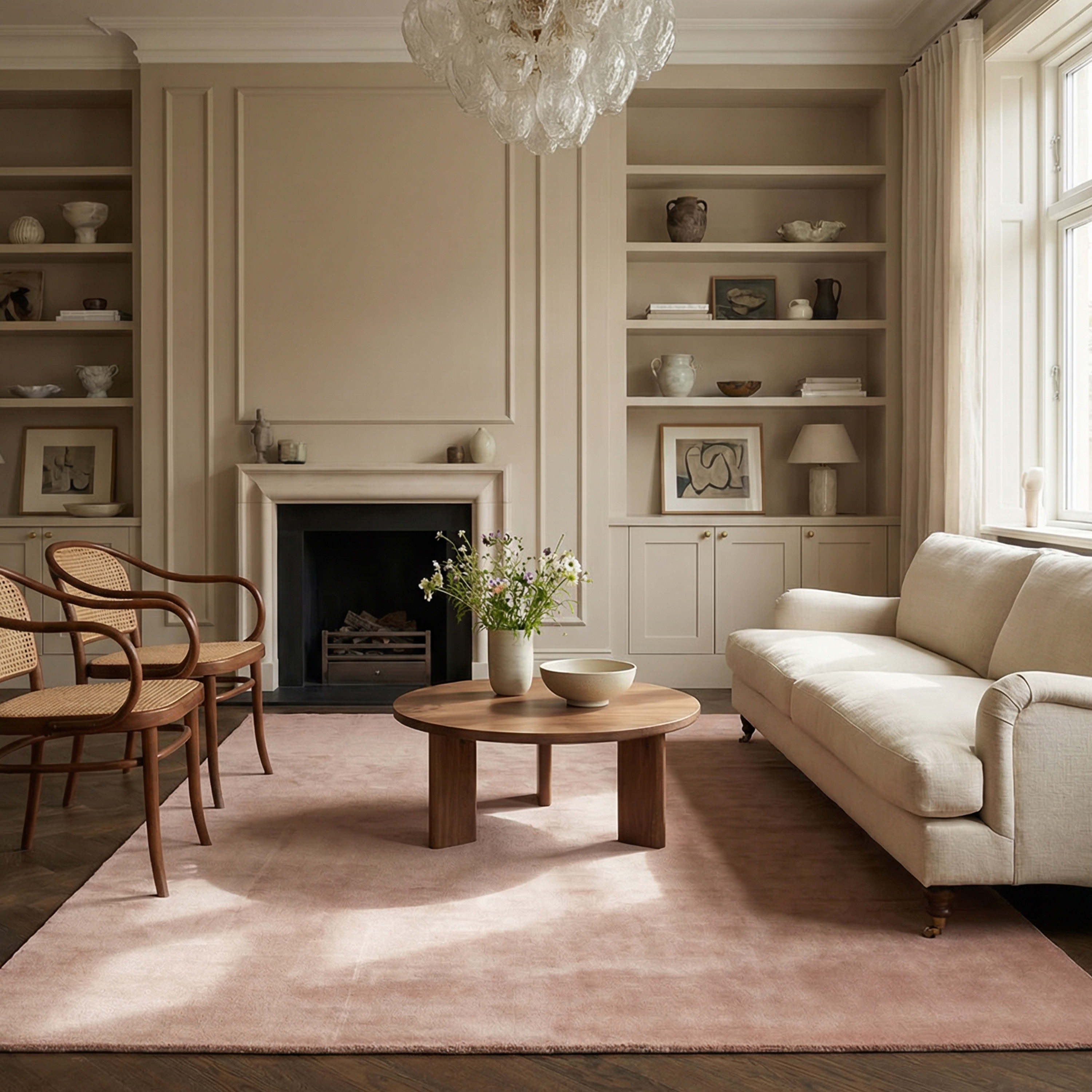 Classic Collection Solid Wool Rug Pink 200x300