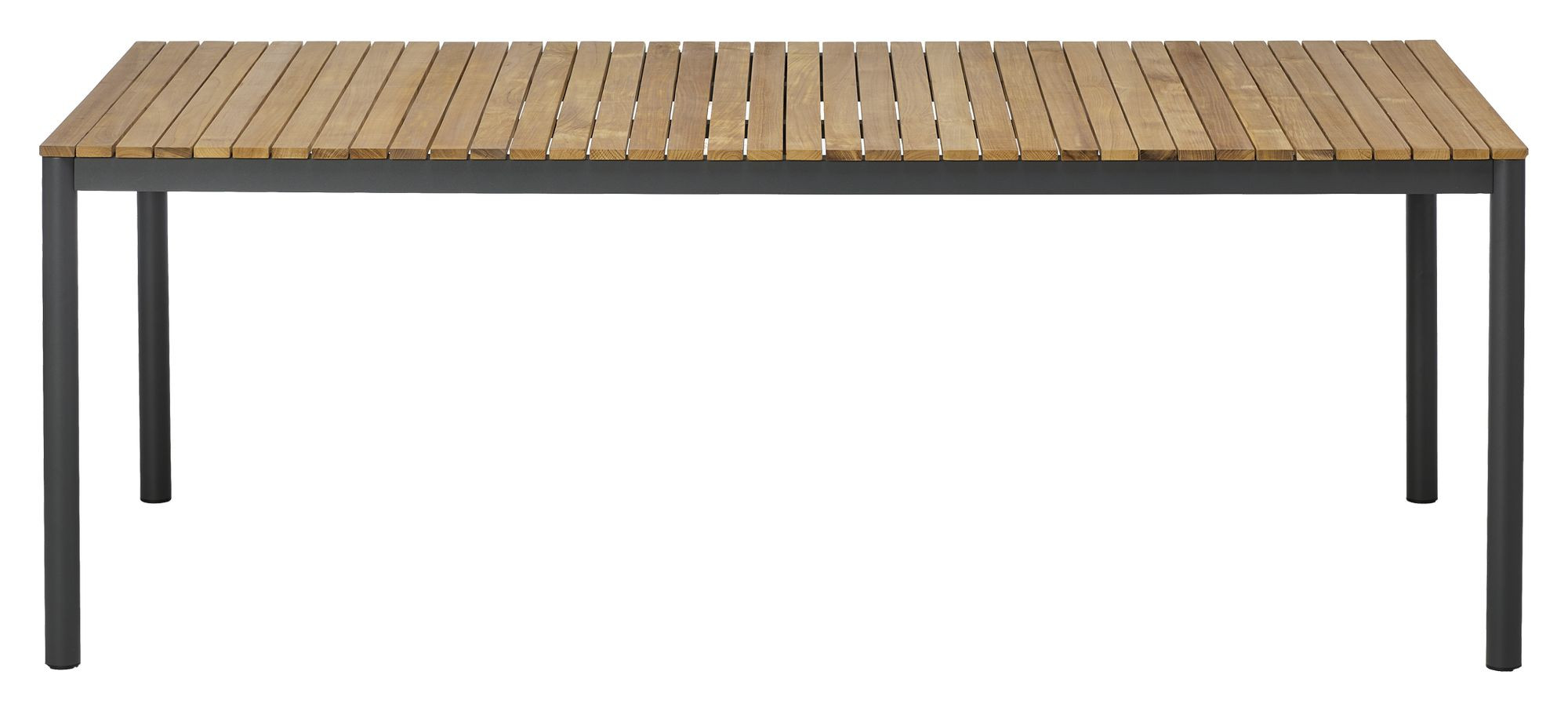 Cinas - Mood Rounded spisebord Natur/Anthracite 208x100 - Grå  - Utendørs Spisebord