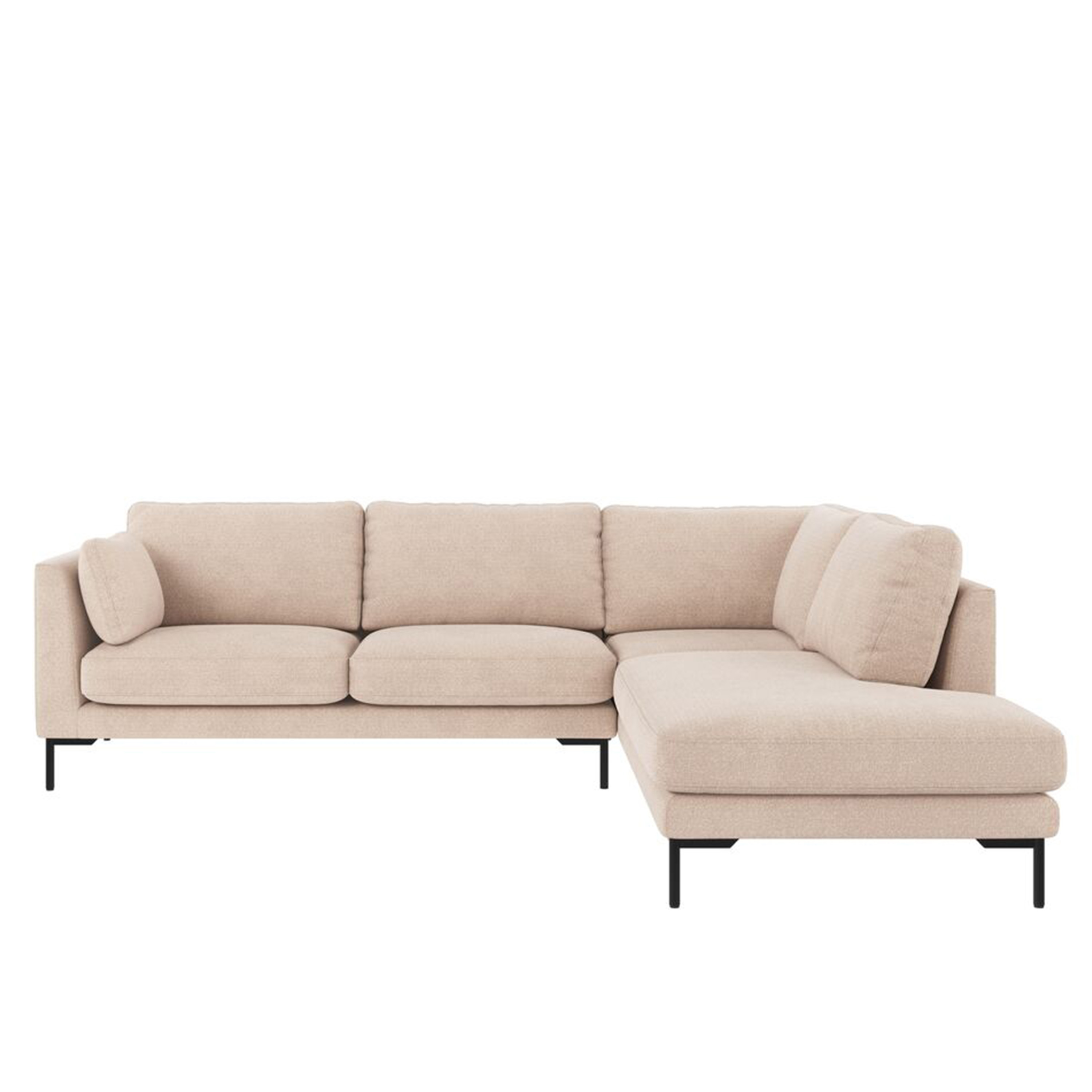 Rowico Home - Corwin 2,5+2,5-Sitzer Ecksofa Rechts Beige - Schwarz - Sofas