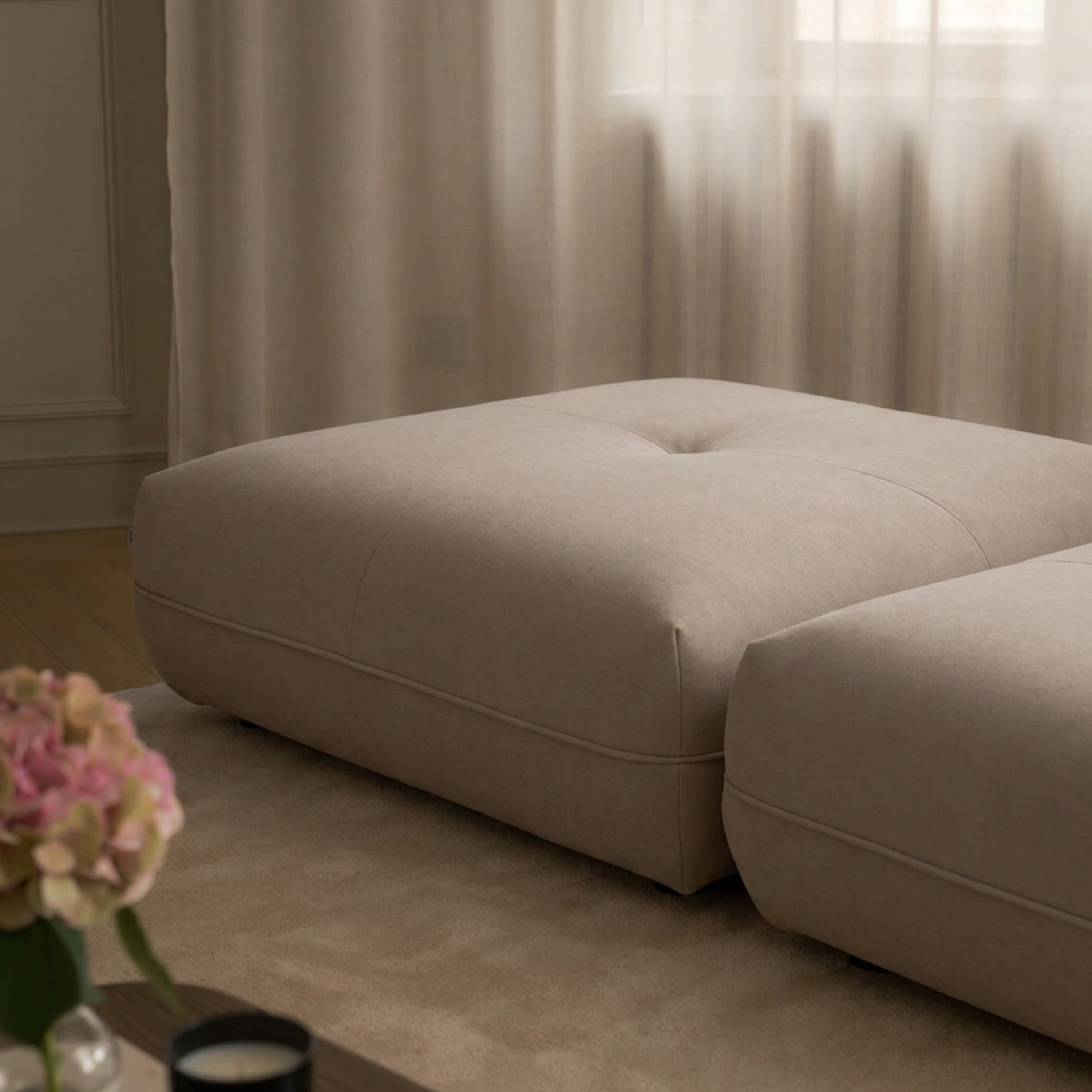 Sleepo Collection Toto Fotskammel Beige 108 cm