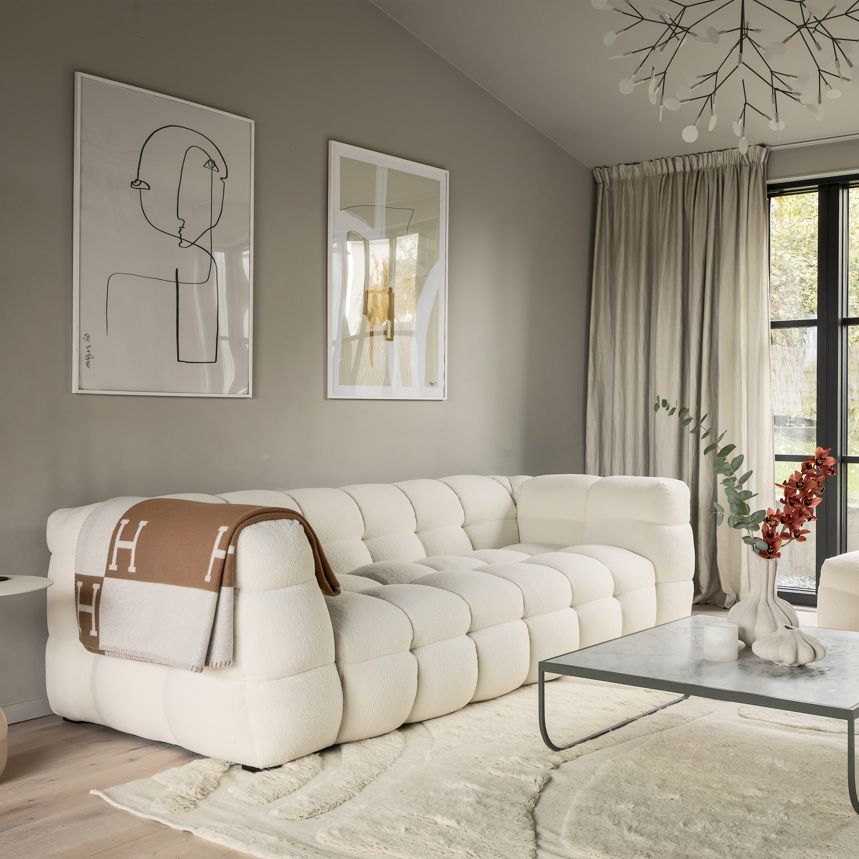 Sleepo Collection Billie 3-sits Soffa Creme Teddy