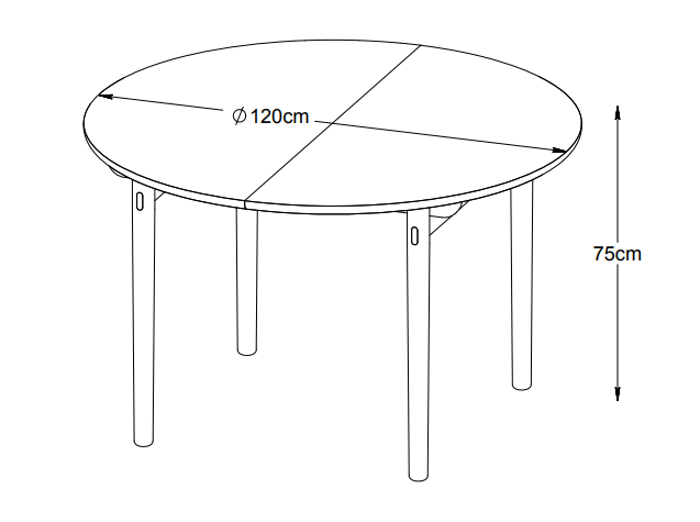 Nordic Home Alice Ruokapöytä Natural Oak Ø120