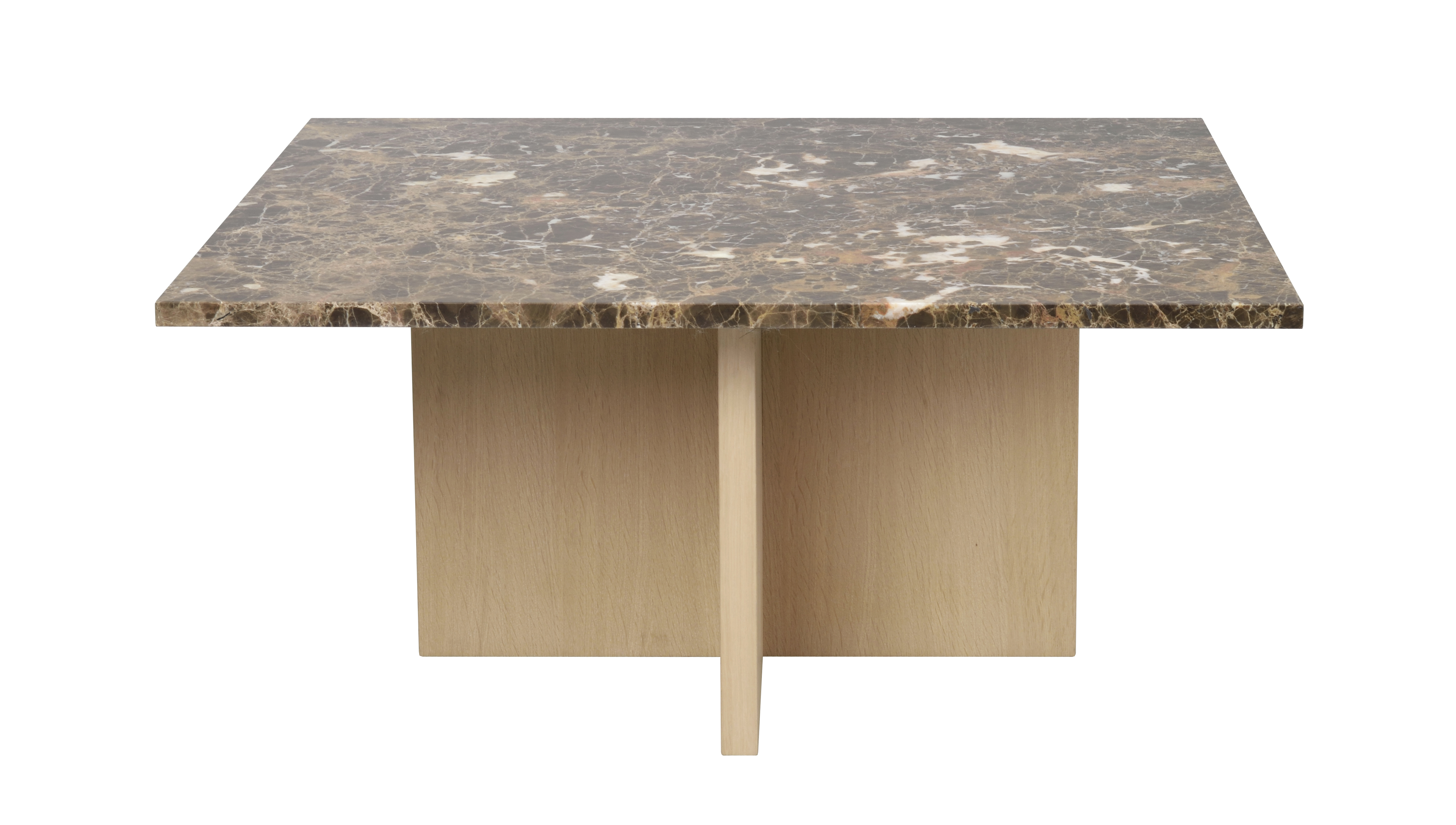 Rowico Home Brooksville Couchtisch Braun Marmor/Weiß pigmentiert 90x90