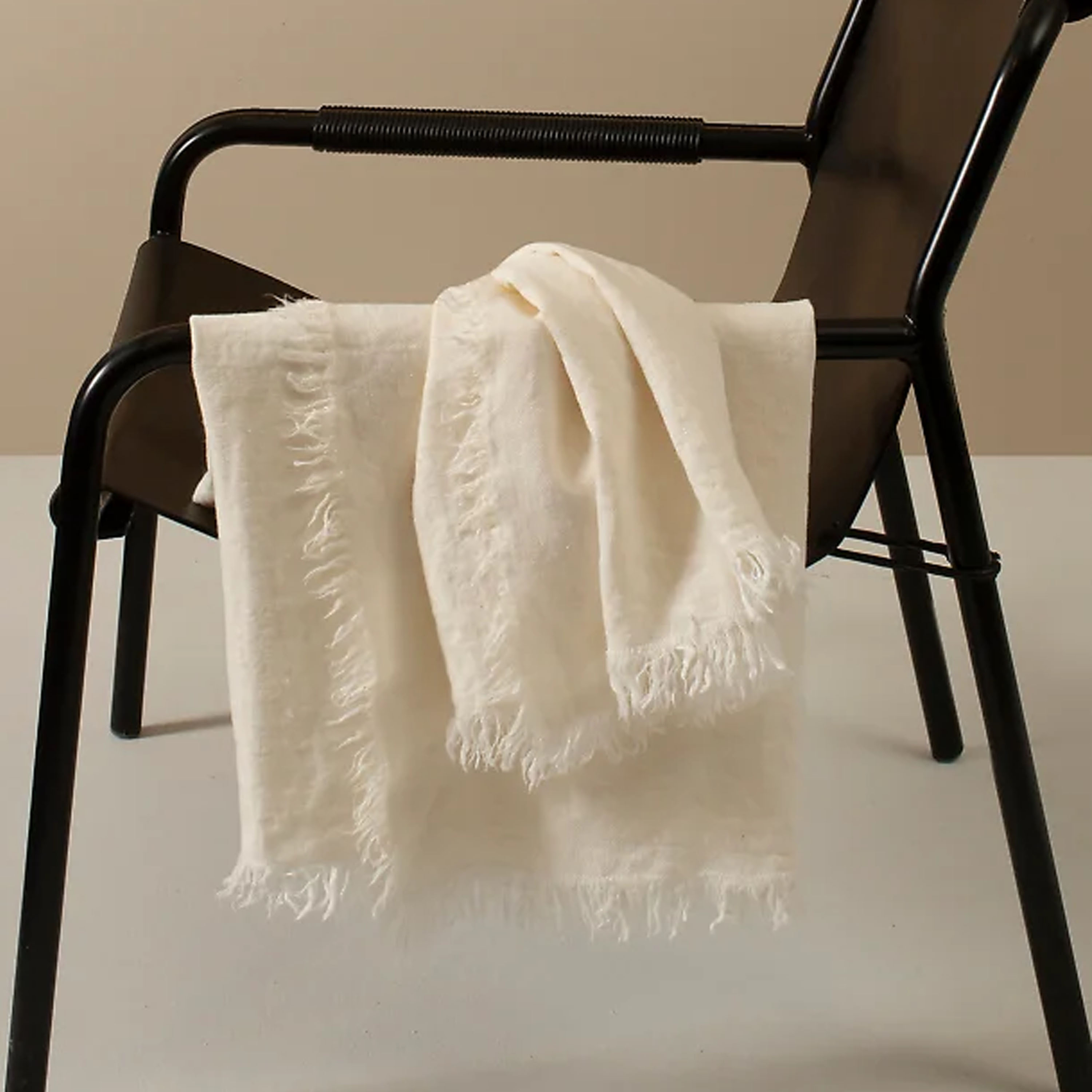 Himla Merlin Pläd Linne Offwhite