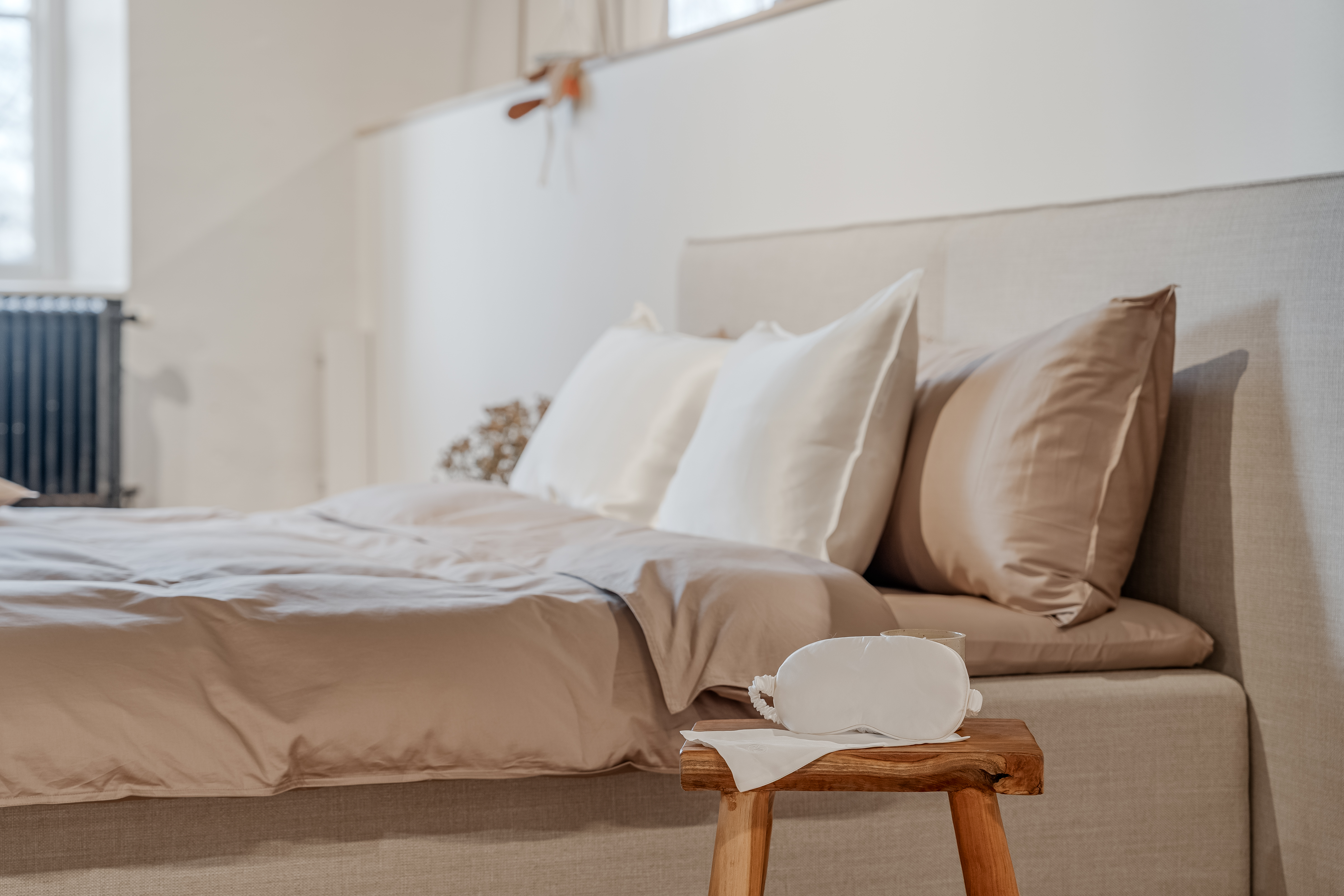 Read the Label Satin Påslakan Taupe Dubbel