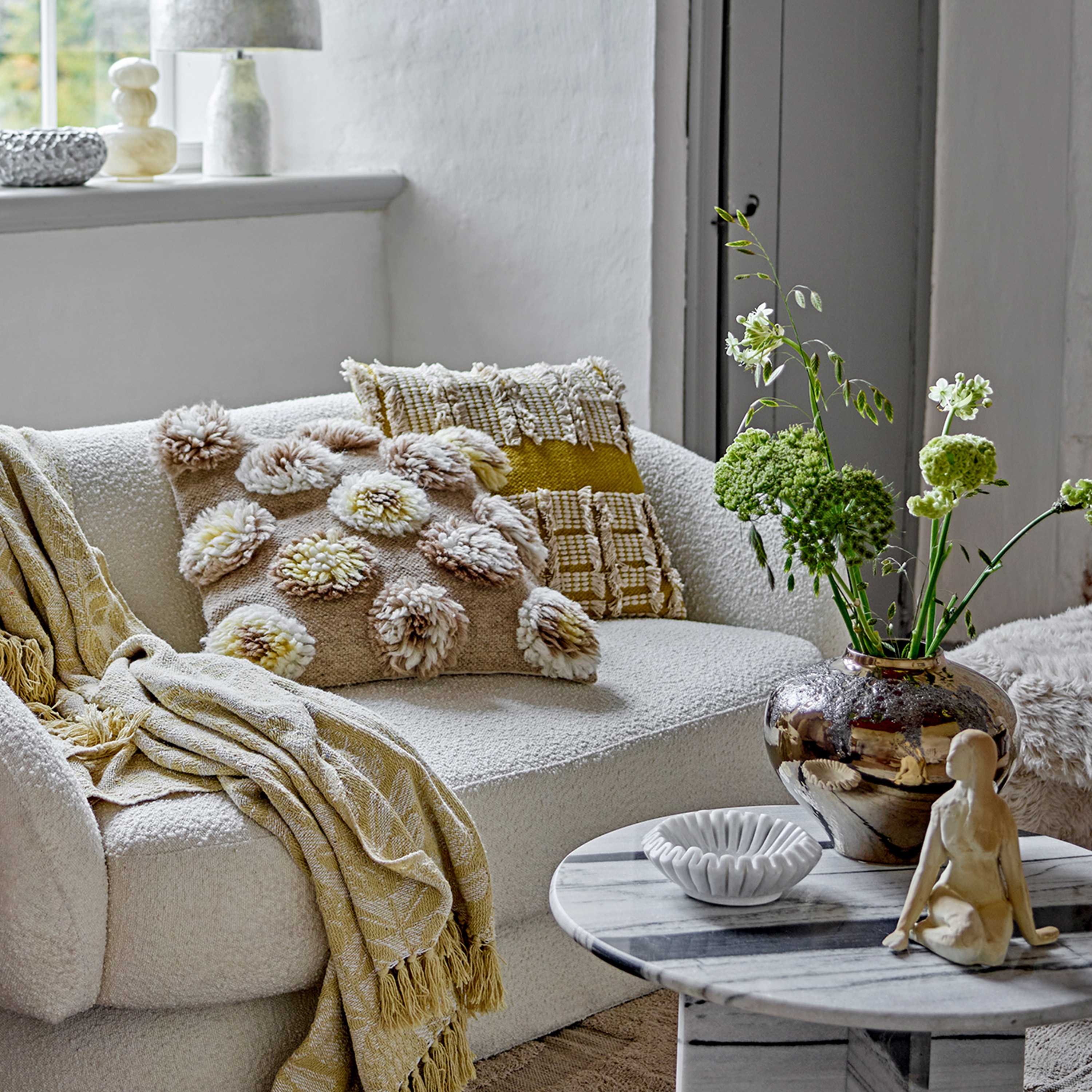 Bloomingville Harmonia Skål Marmor White Ø17