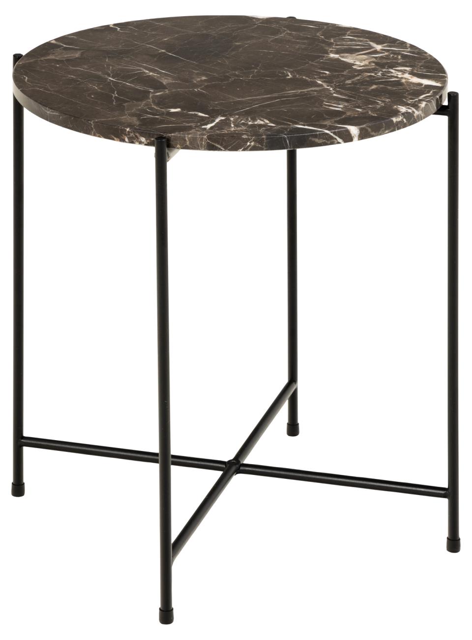 Nordic Home - Ruber Sidobord Brun Marmor Ø42