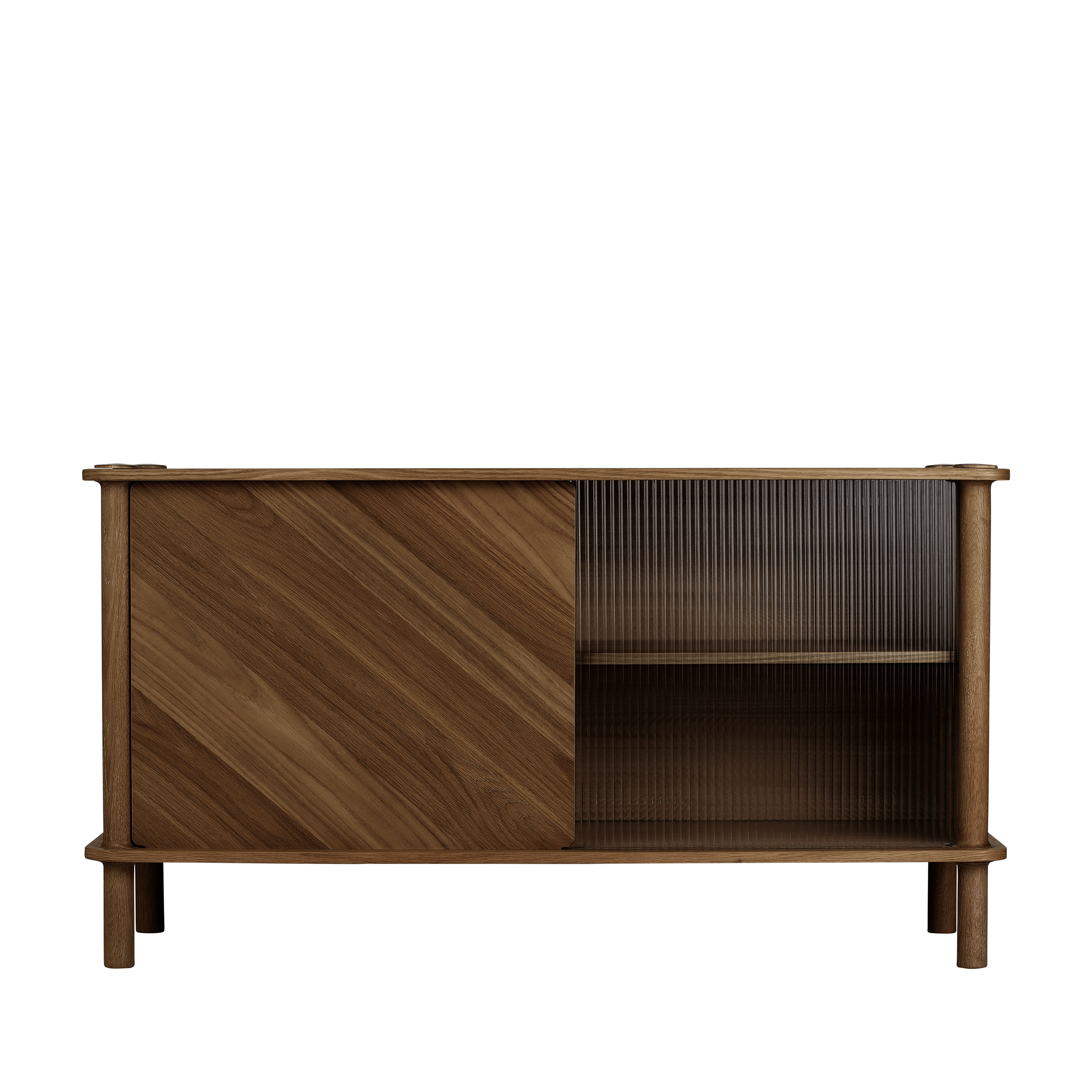 Italic Sidobord 1 Dörr/1 Glasdörr Dark Oak 135cm