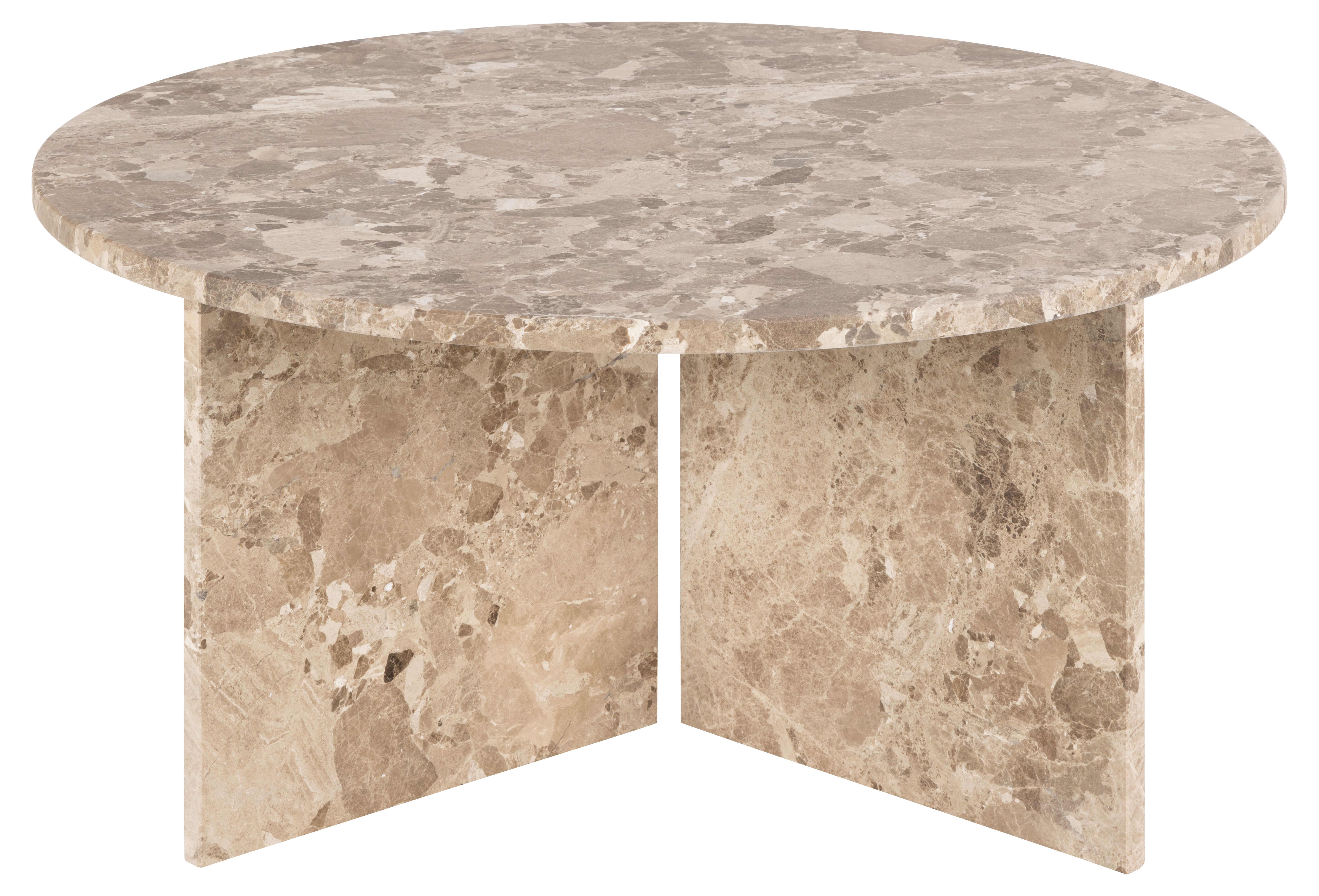 Sleepo Collection - Ilex Couchtisch Rund Marmor Latte Brown Ø90 - Braun