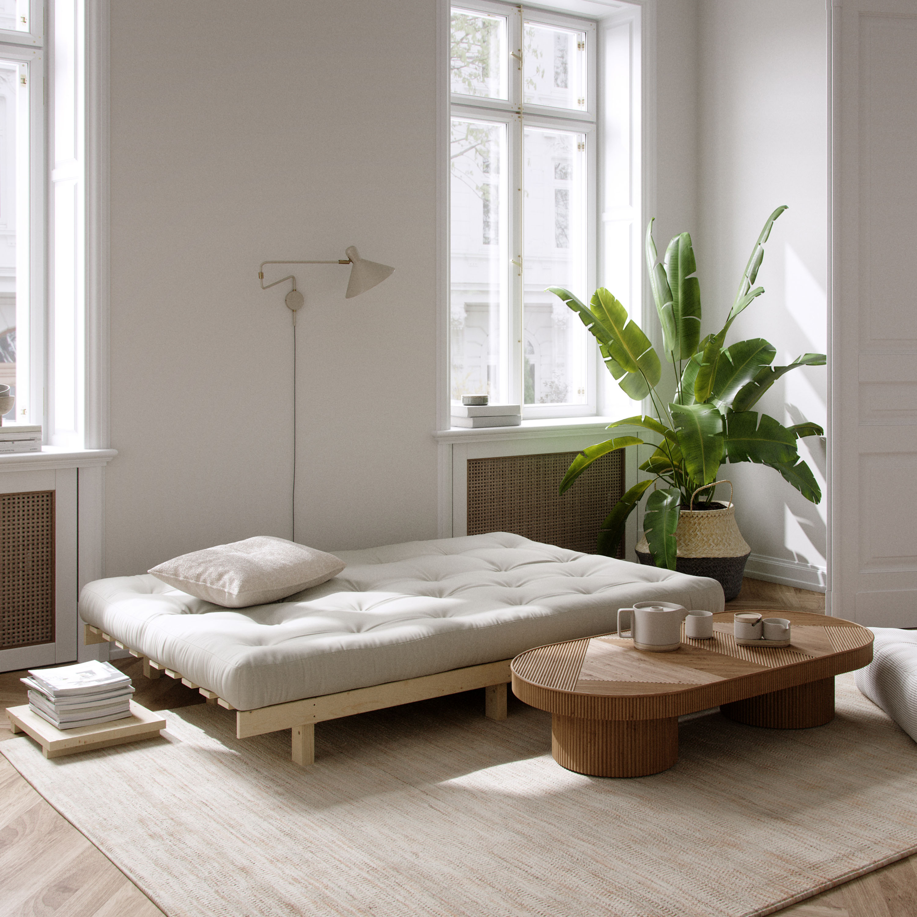 Karup Design Lean Vuodesohva Natur/Olive Green 190cm