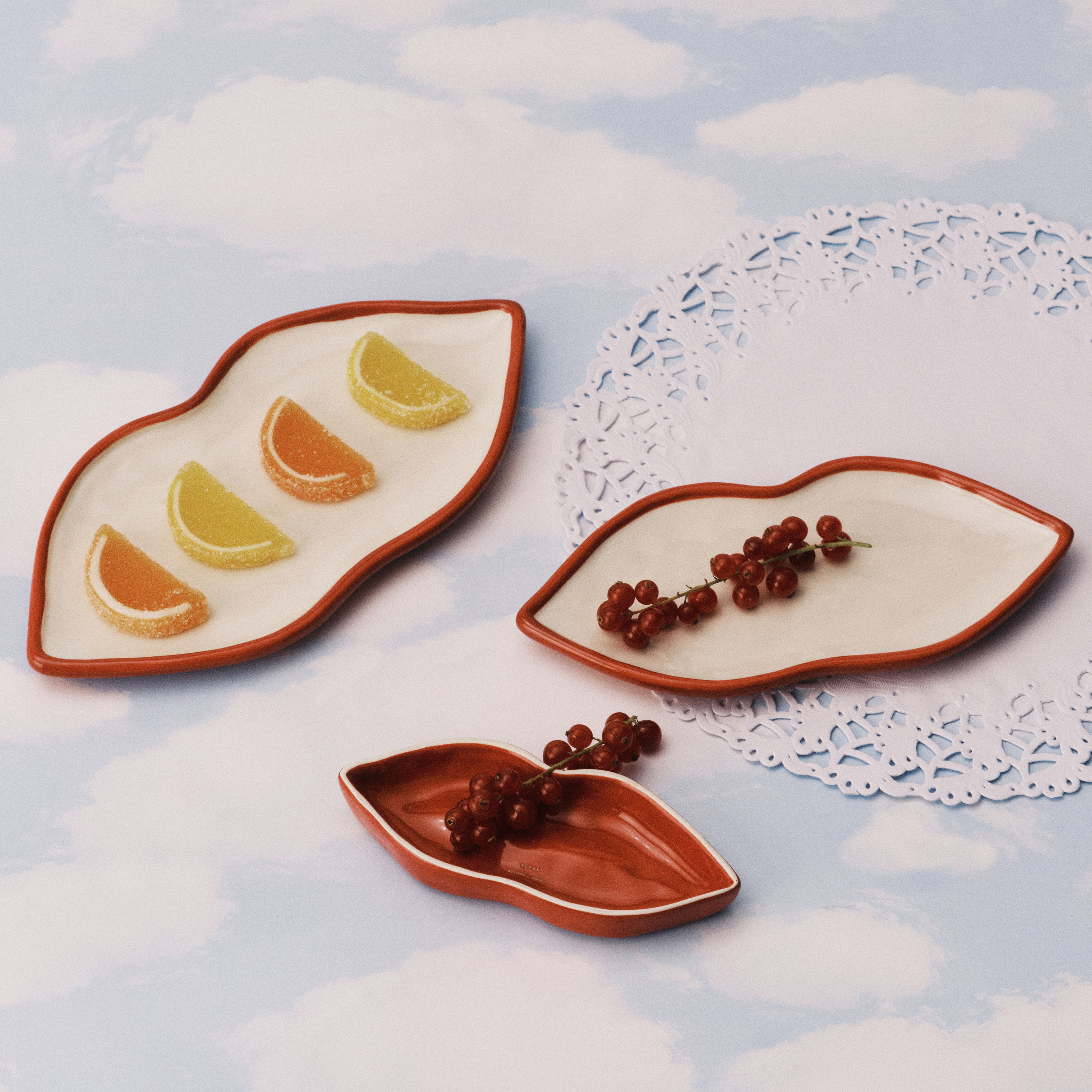 Serax Les Objets Mouleversants Skål White/Red 3-pack