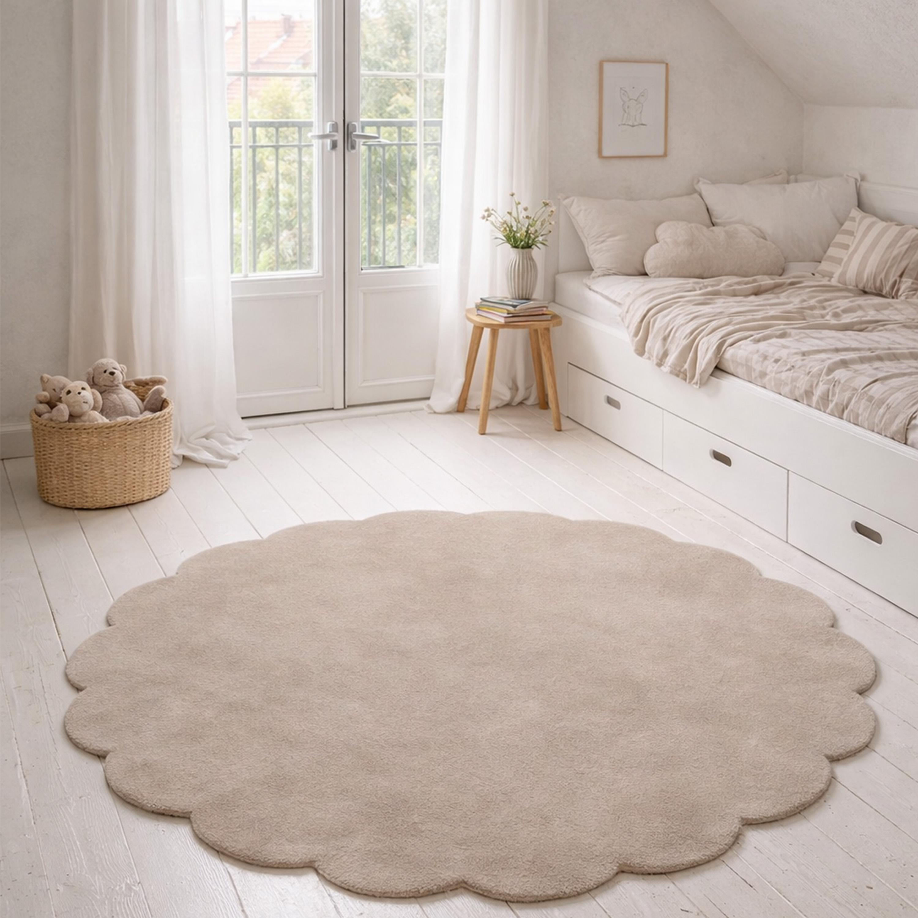 Classic Collection Shell Ullmatta Rund Beige Ø120