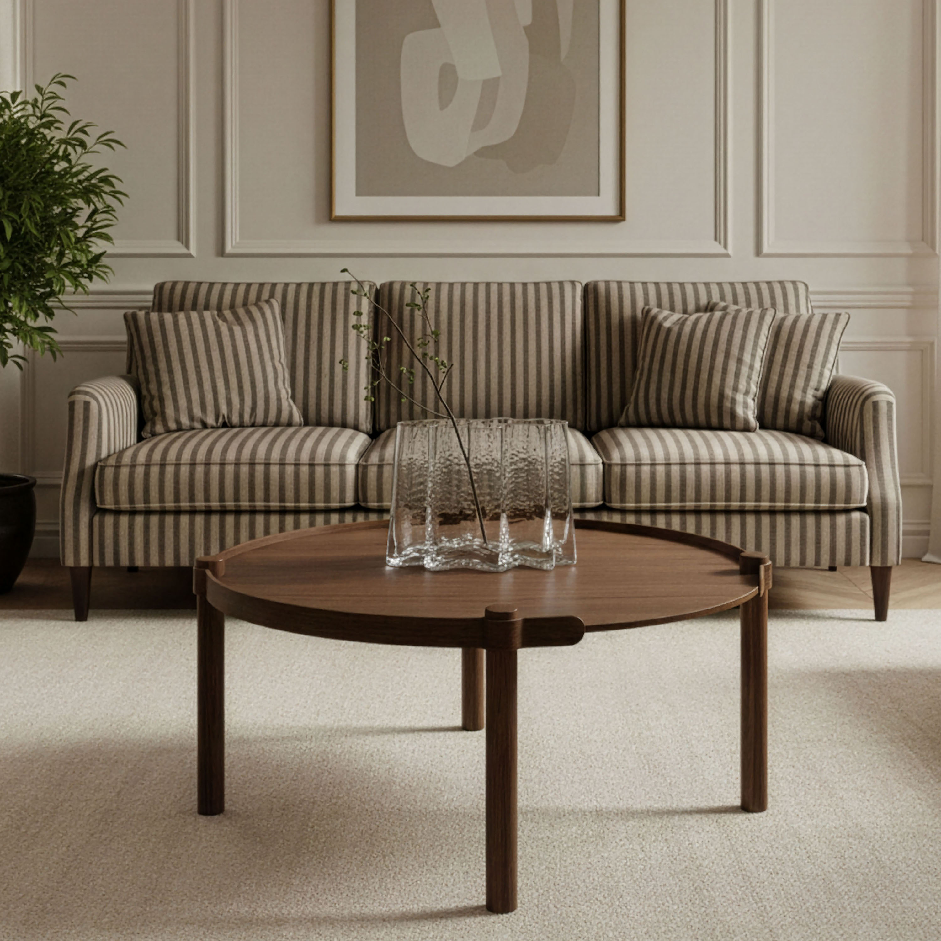 Woody Couchtisch Dark Oak Ø80