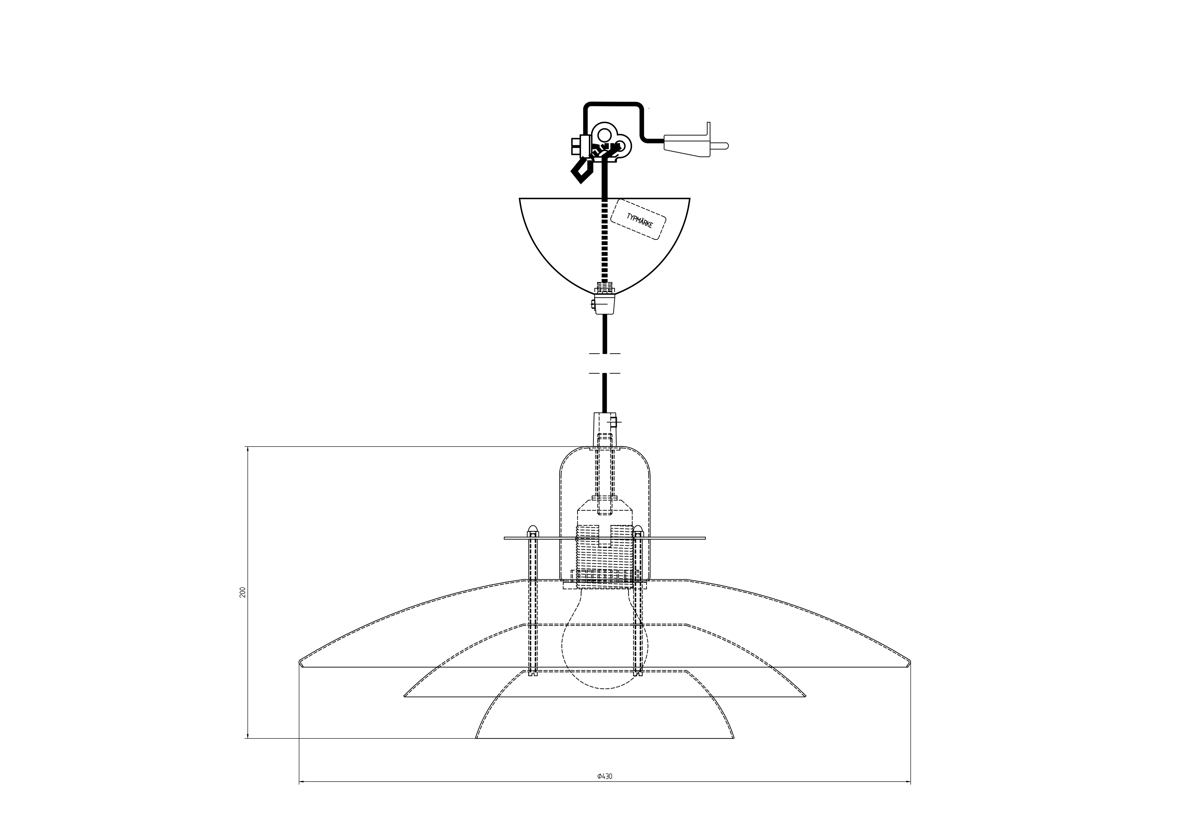 Belid Primus I Pendel Matt hvit/Messing Ø43