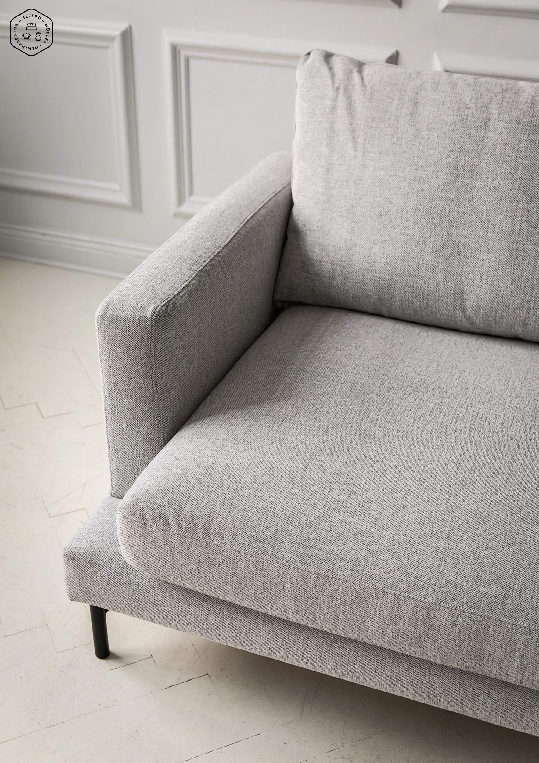 Sleepo Collection Olivia 4-Sitzer Sofa Silber 266cm