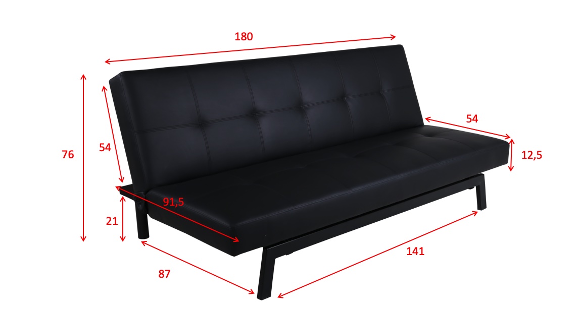 Venture Home Madison Bäddsoffa Konstläder Svart