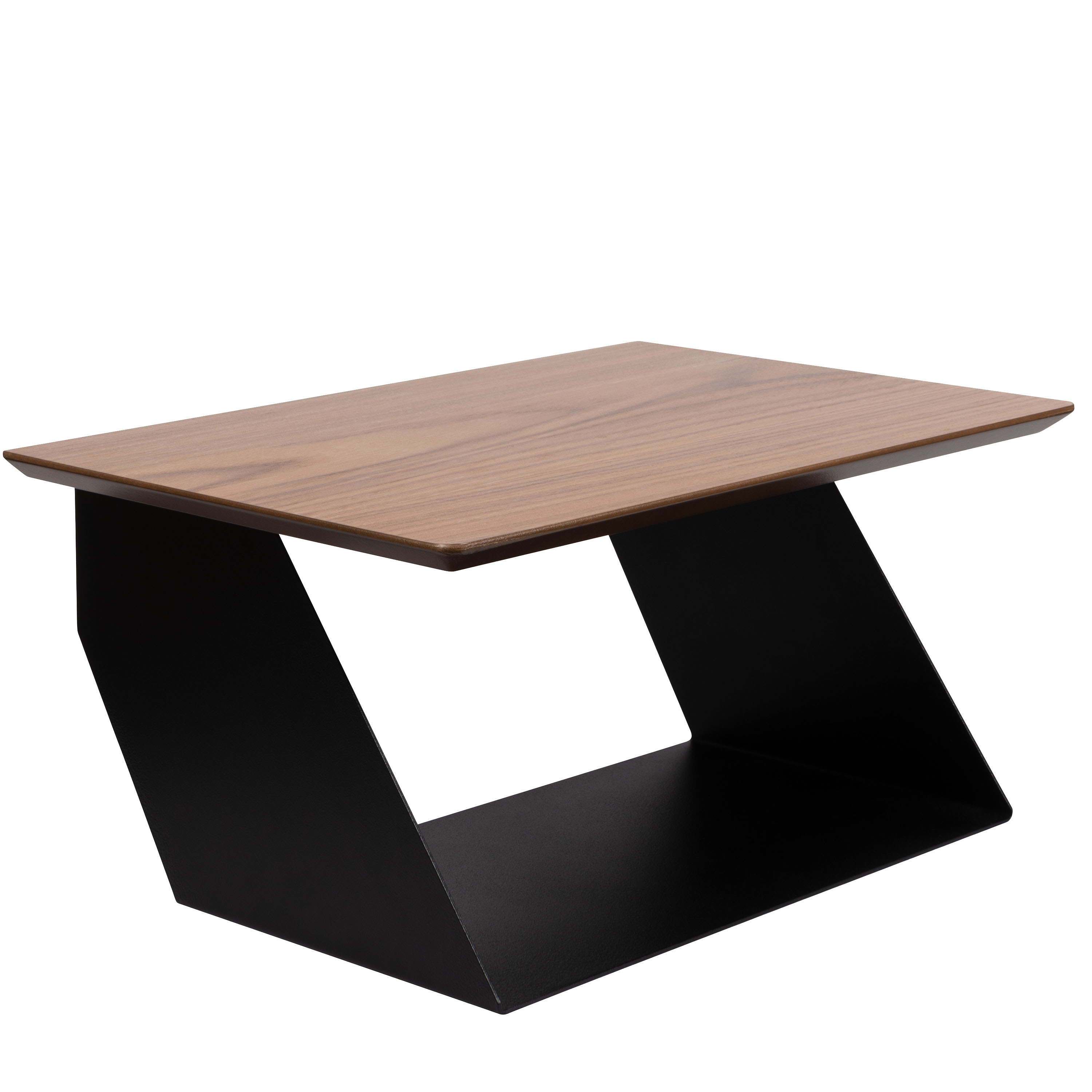 Edgy Bedside Table Black/Walnut 17x37