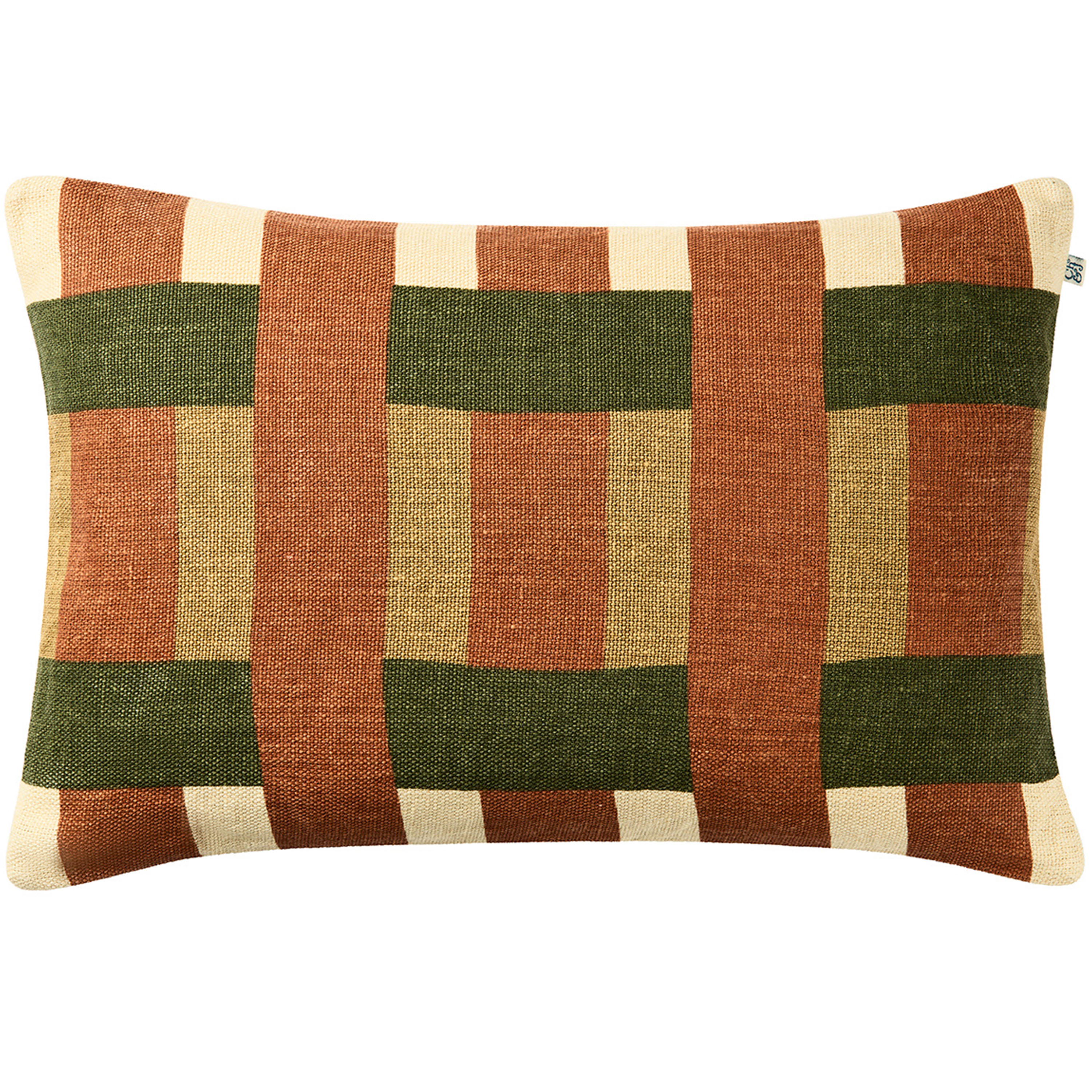 Benaras Tyynyliina Apricot Orange/Khaki/Cactus Green 40x60