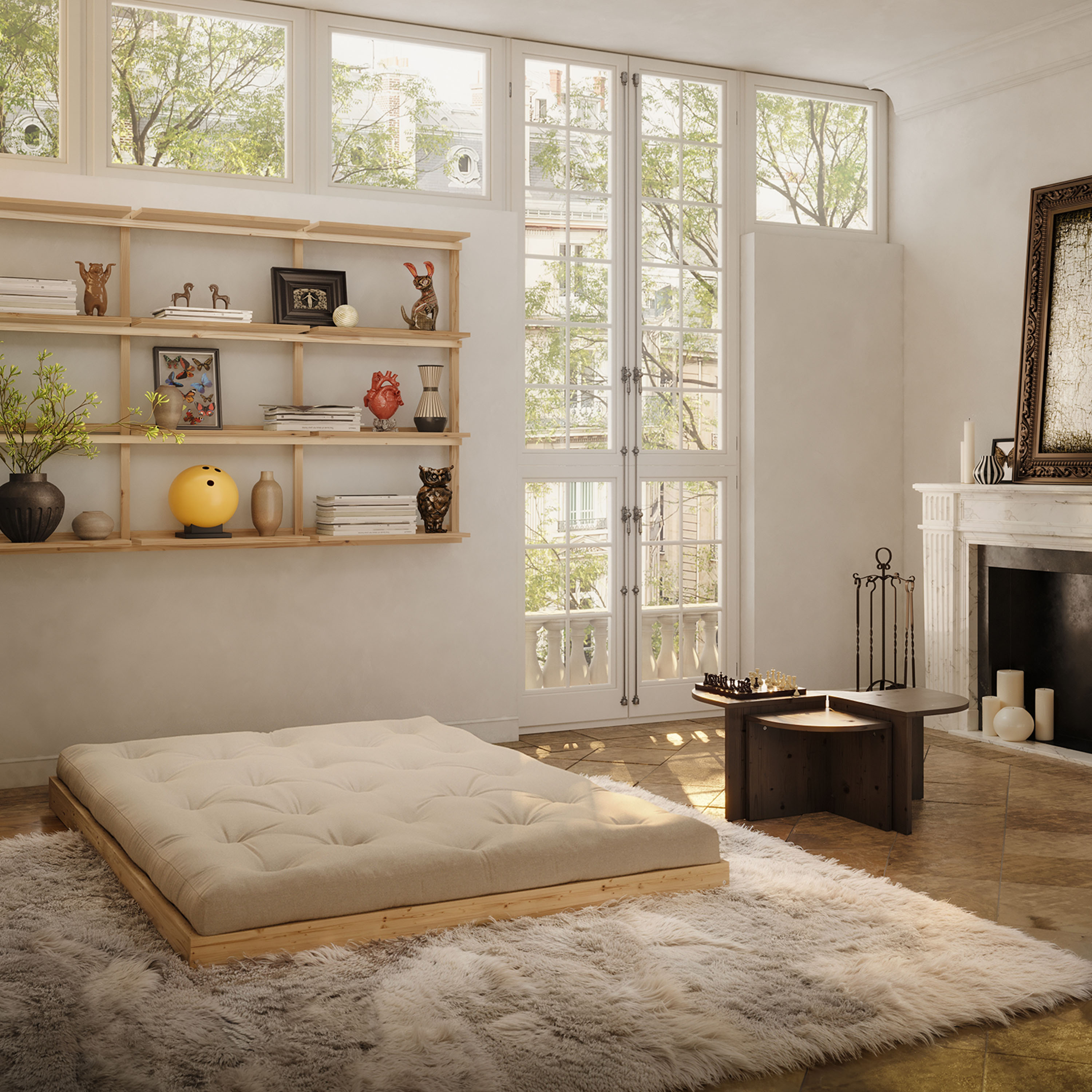 Karup Design Flip Vuodesohva Raw patjalla Linen 140x200