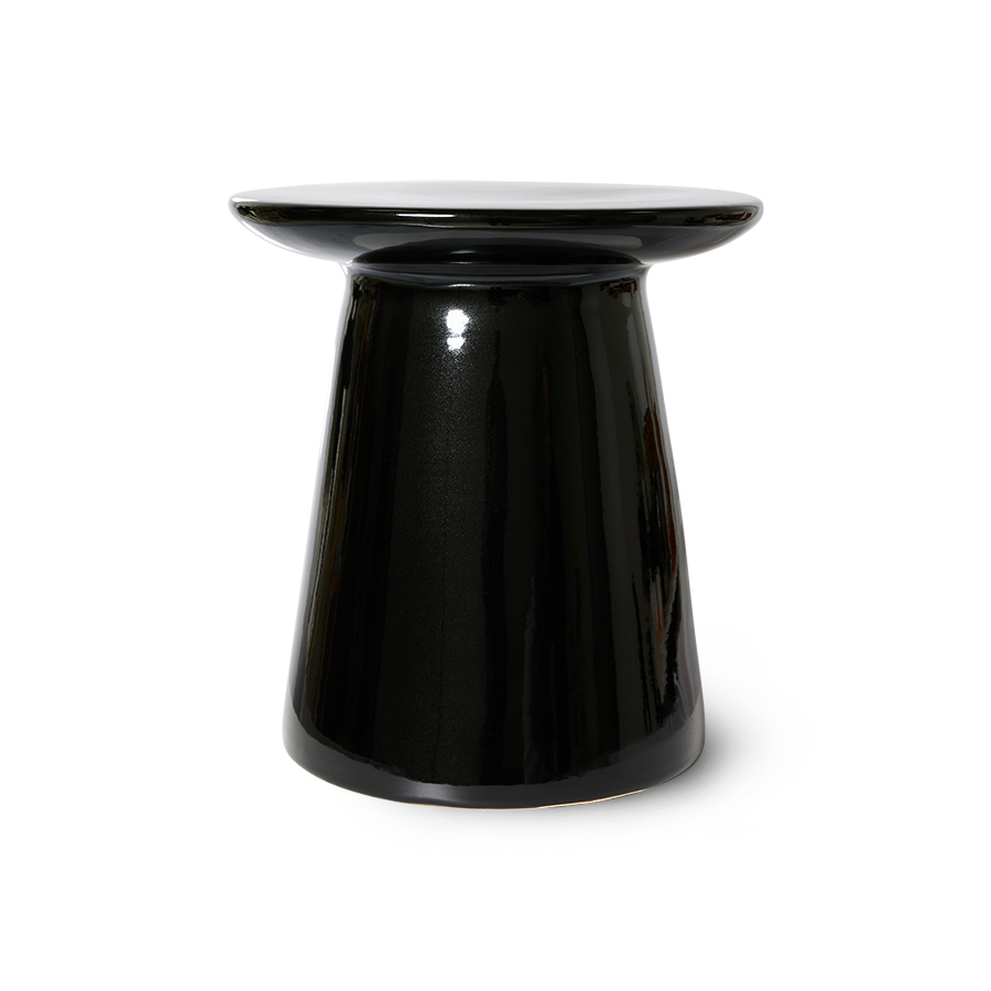 HKliving - Earthenware Sidobord Glossy Black M - Svart