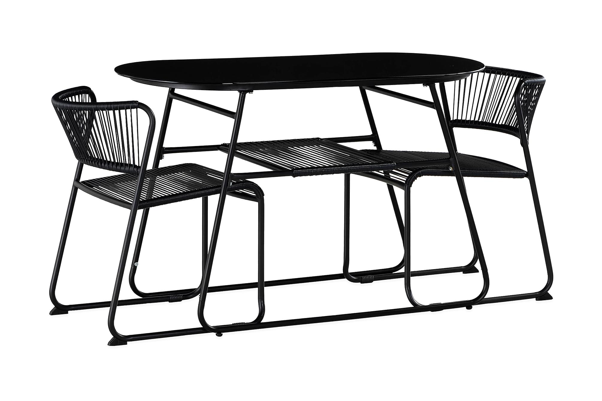 Nordic Outdoor - Texas Caféset Oval Svart 120cm