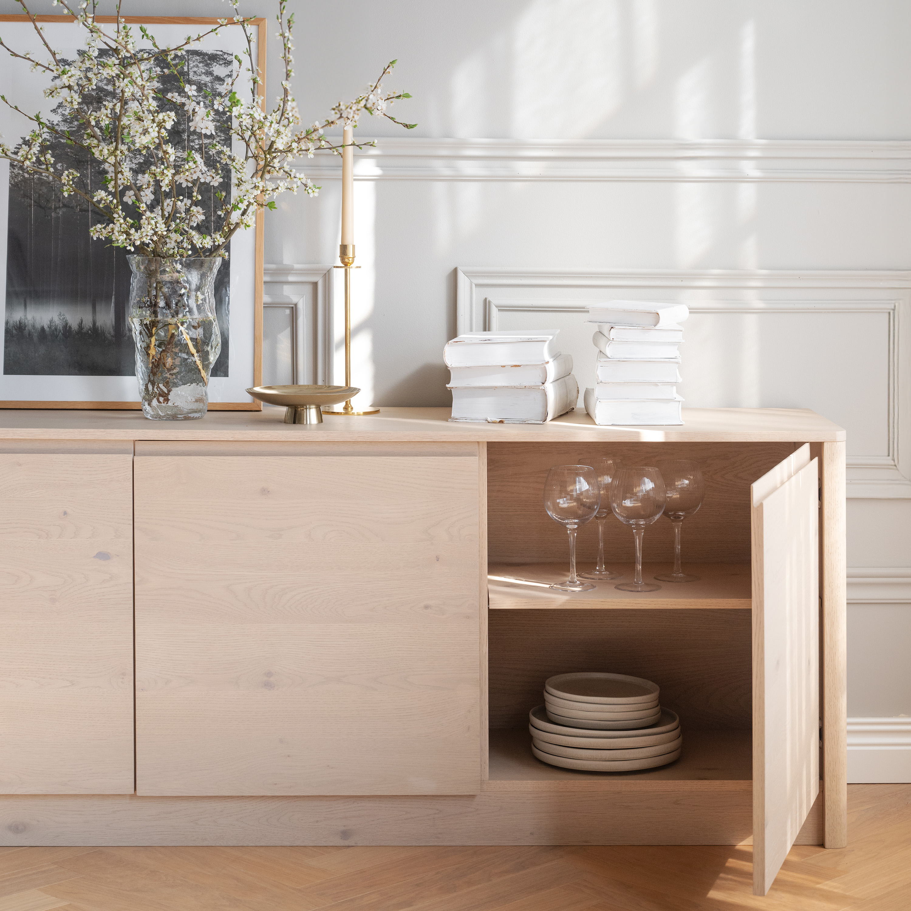 Rowico Home Melstone Sideboard Vitpigmenterad Ek 180x70