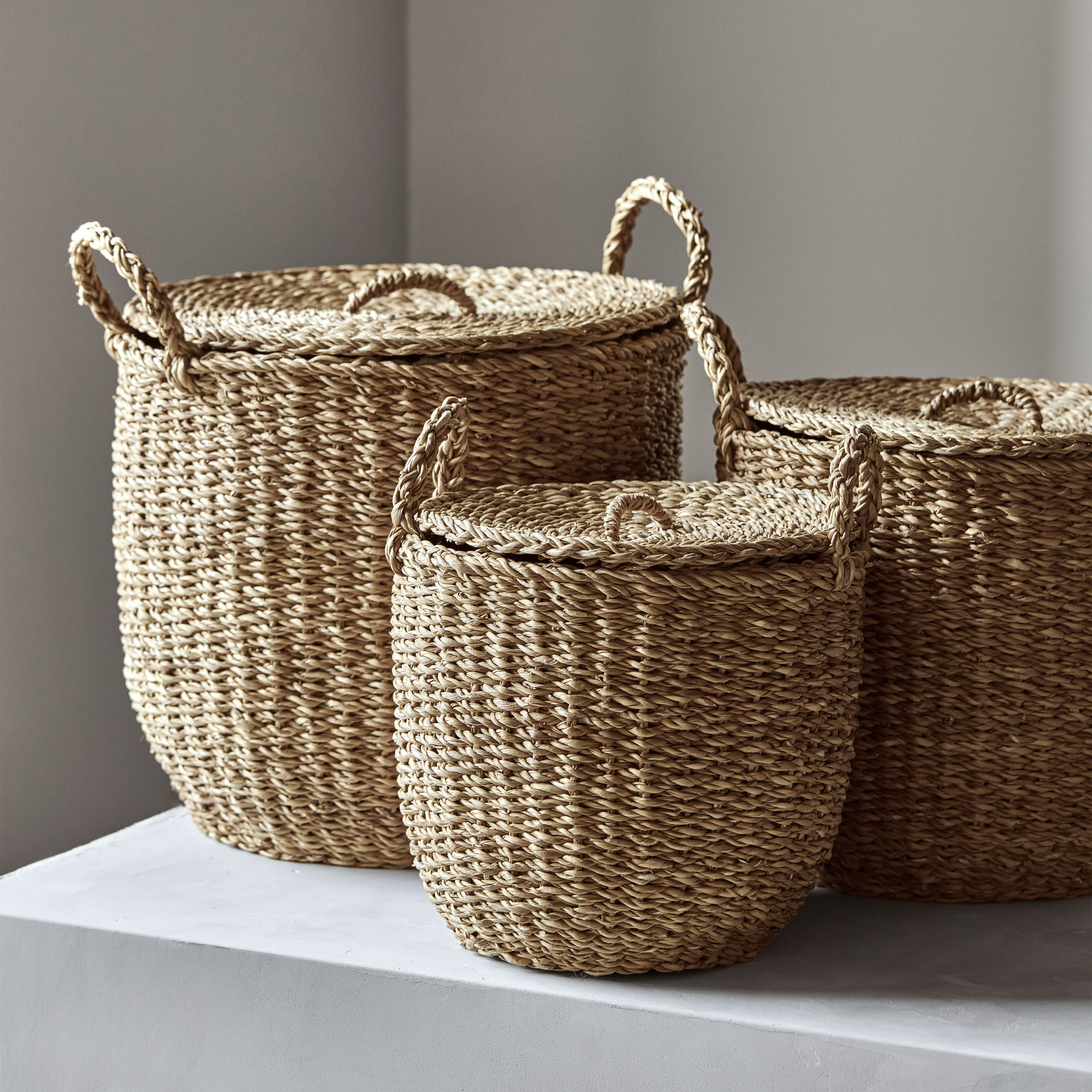 Meraki Round Säilytyskori Nature 3‑pack