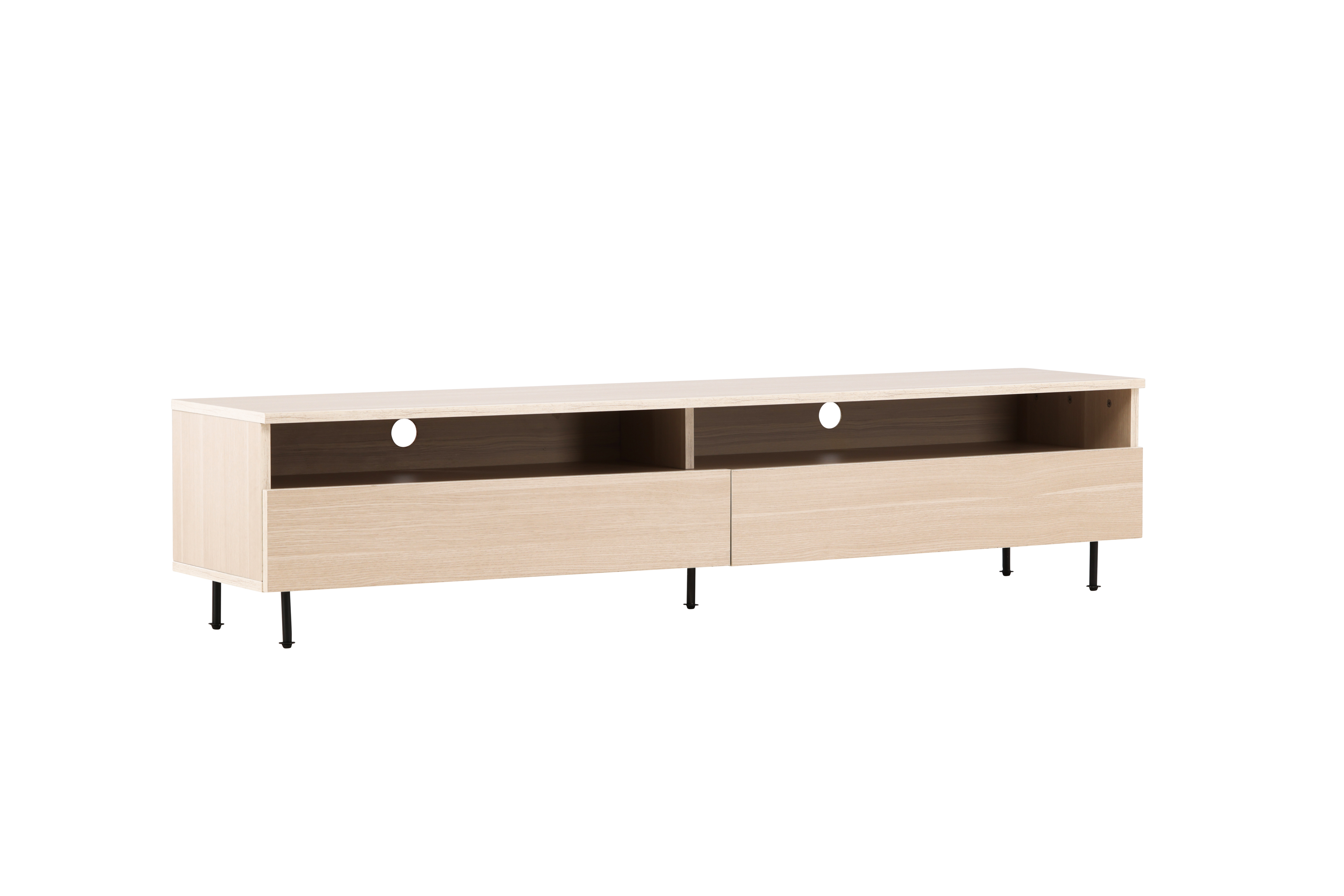 Venture Home - Navarra TV-Bänk Matte Black/Whitewash 180cm - Vit