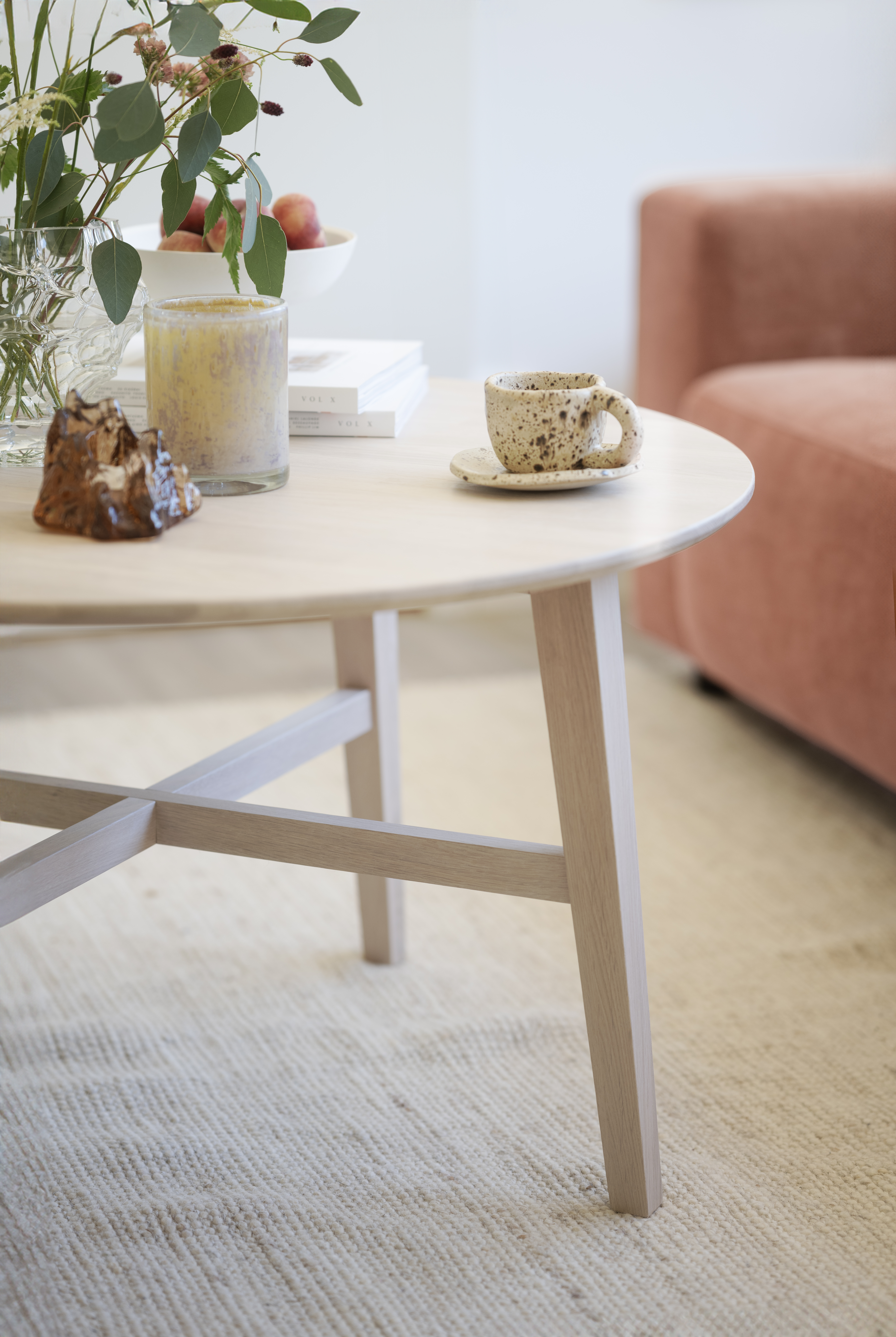 Rowico Home Filippa Couchtisch Rund Weiß Pigmentiert Ø90