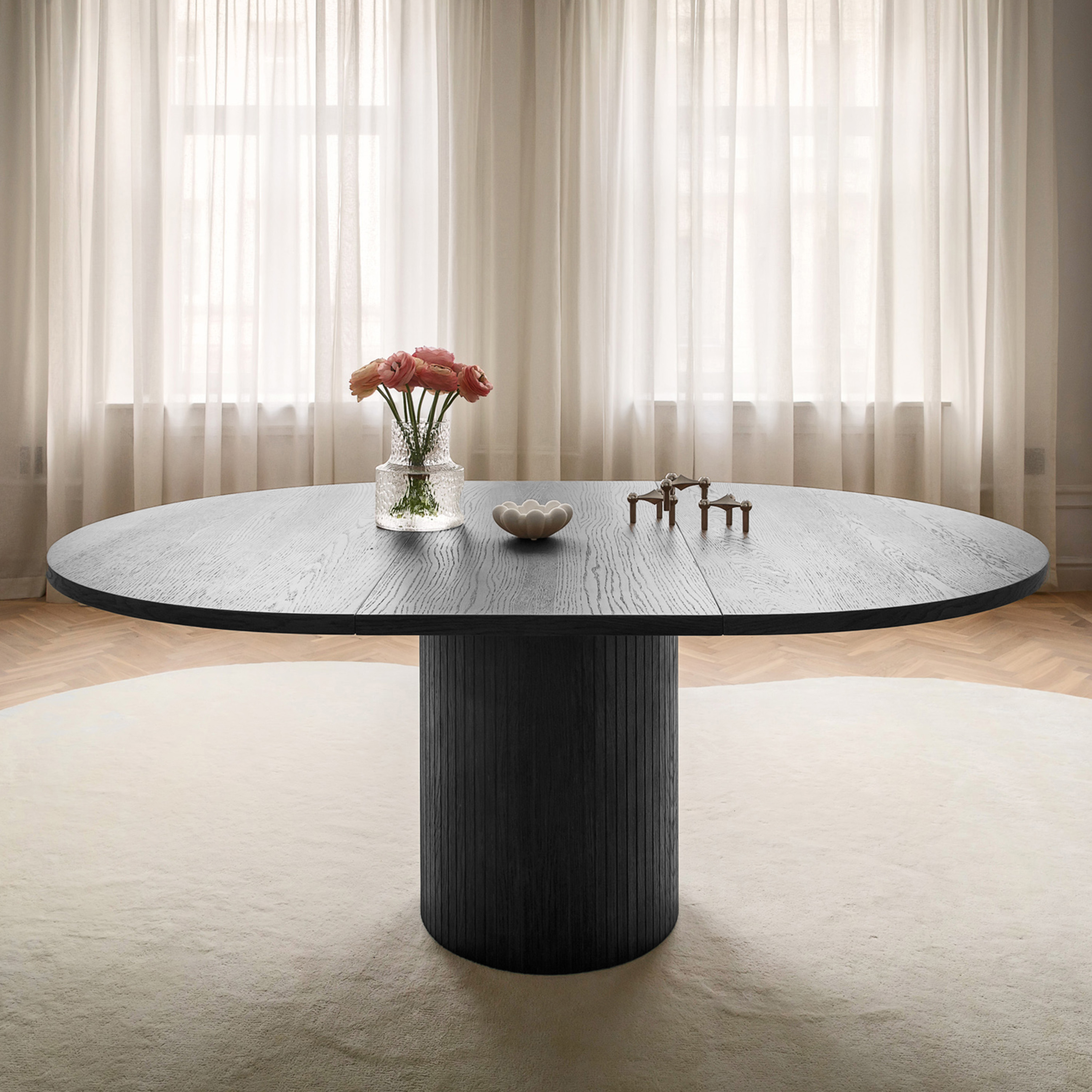 Sleepo Collection Bauer Matbord Svartbetsad Ø130+50