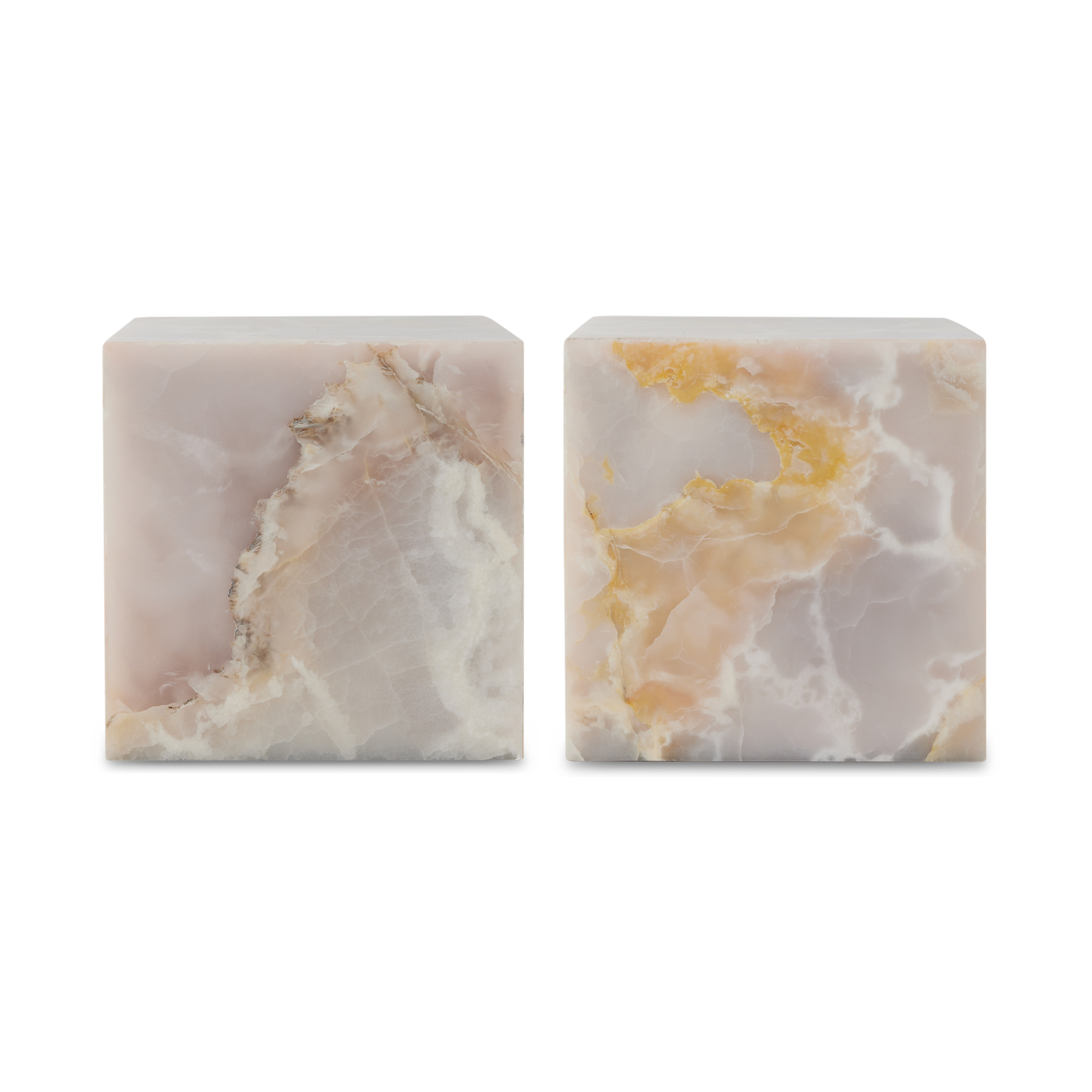 HKliving Block Sidobord Pink Onyx 35x35