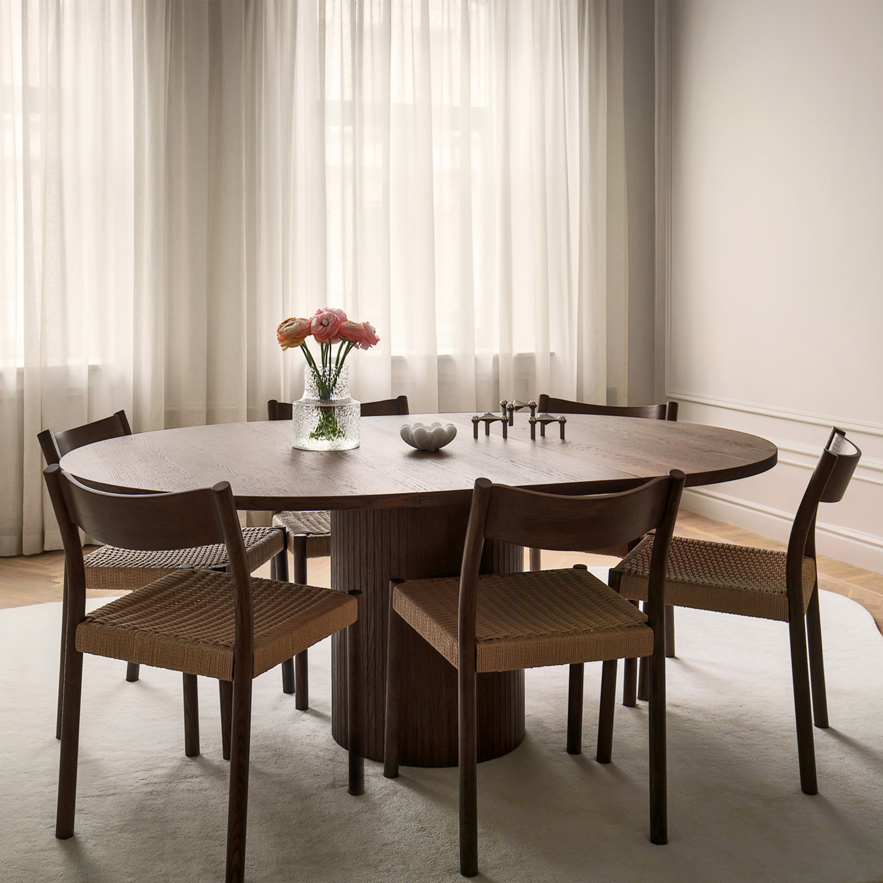 Sleepo Collection Bauer Matbord Brunbetsad Ø130+50