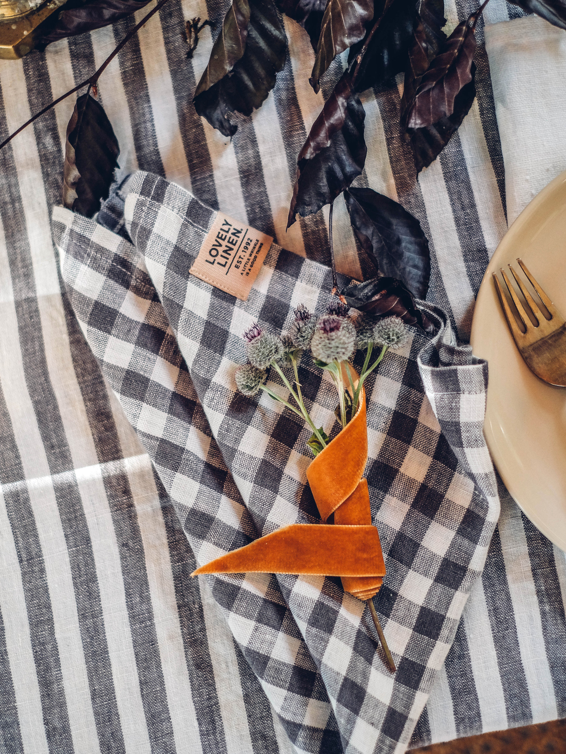 Lovely Linen Misty Servett Linne Square Dark Grey 45X45 4-pack