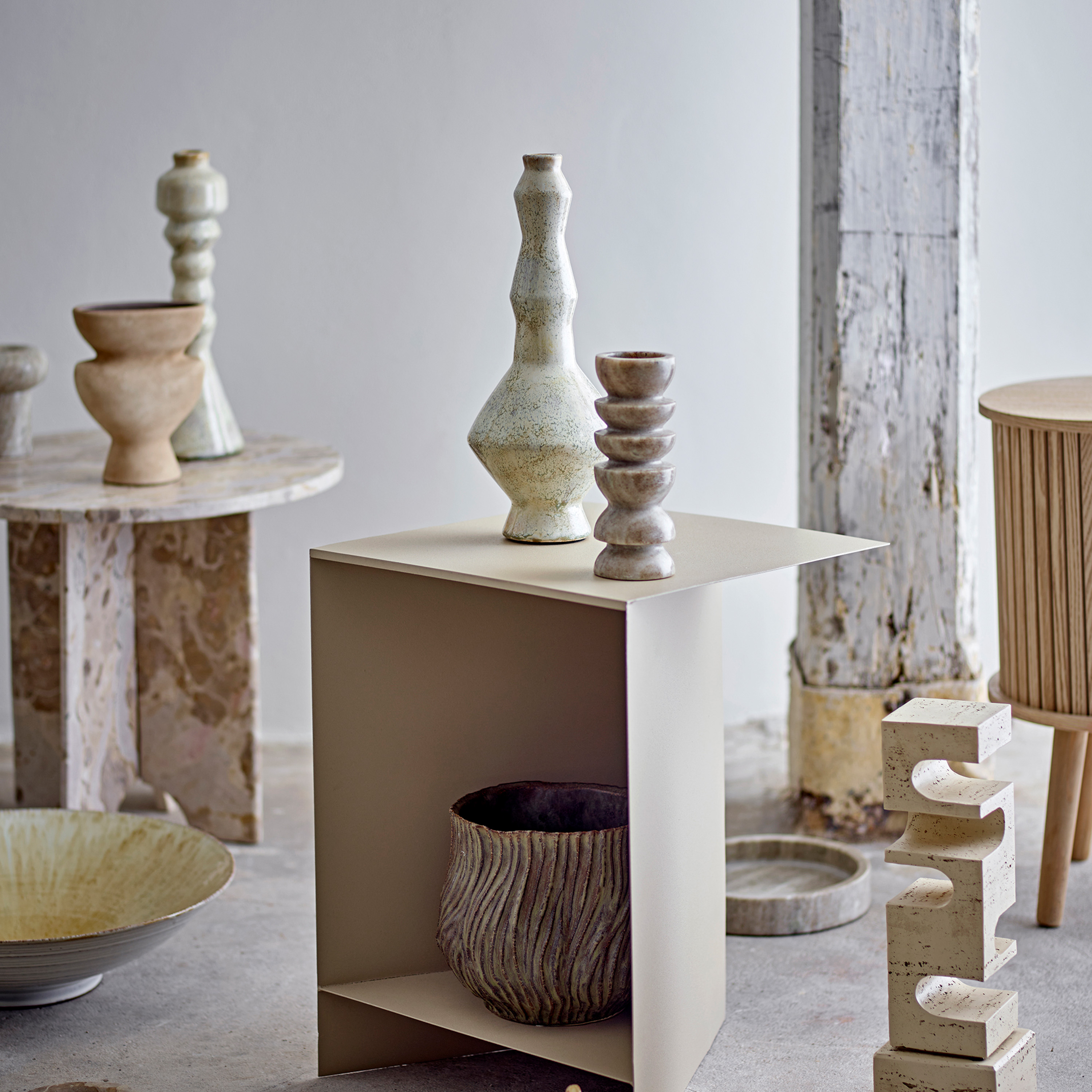 Bloomingville Jasmia Sidobord Marmor Brown