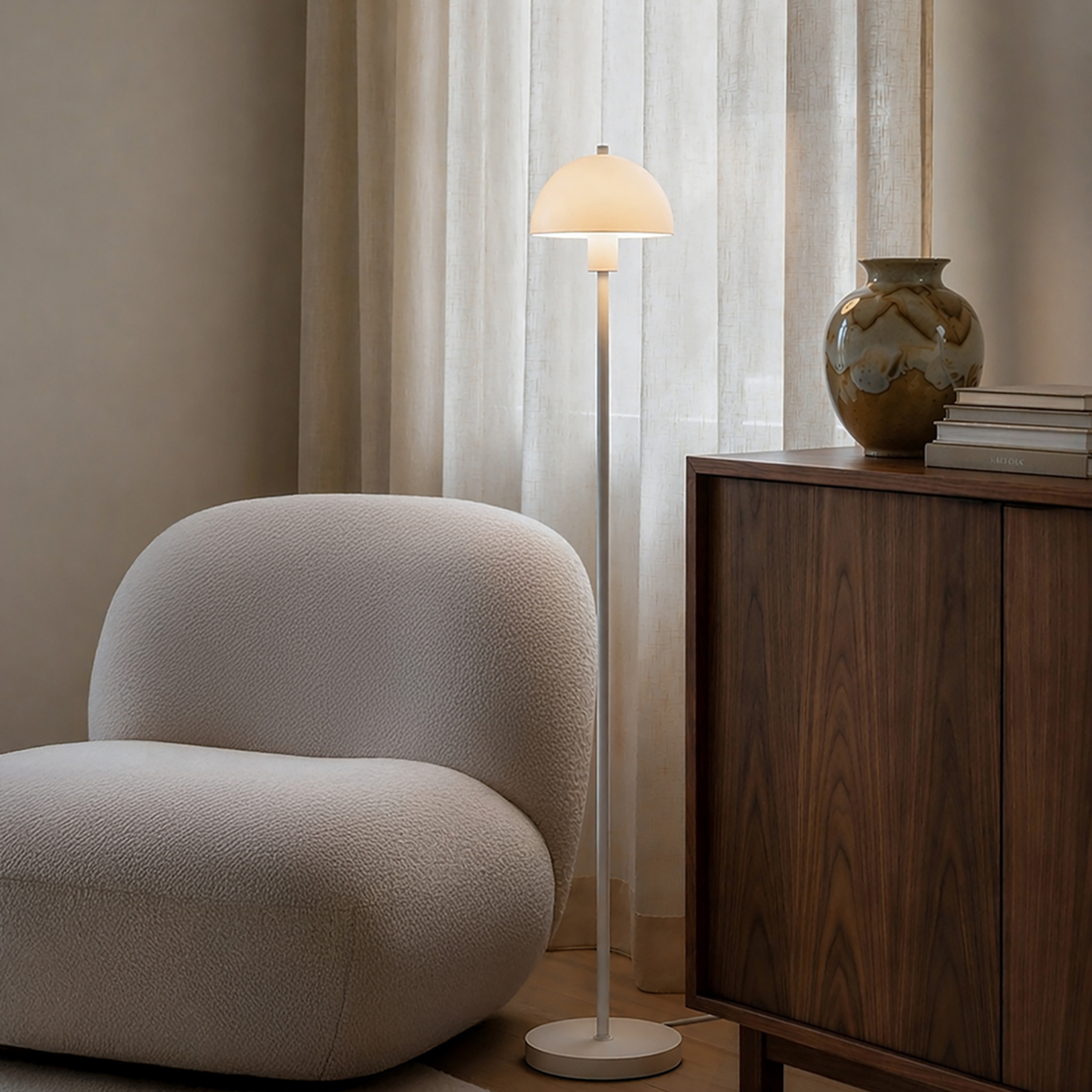 Herstal Vienda Golvlampa Vit/Glas