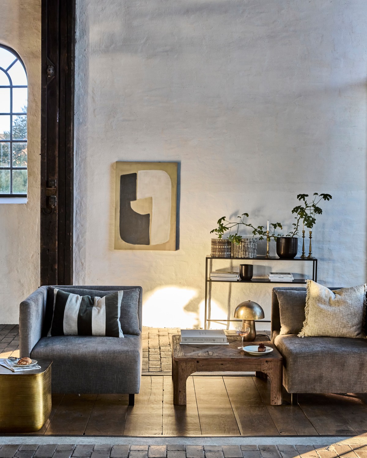 House Doctor Act Canvas-taulu Hiekka/Musta/Valkoinen 70x100cm